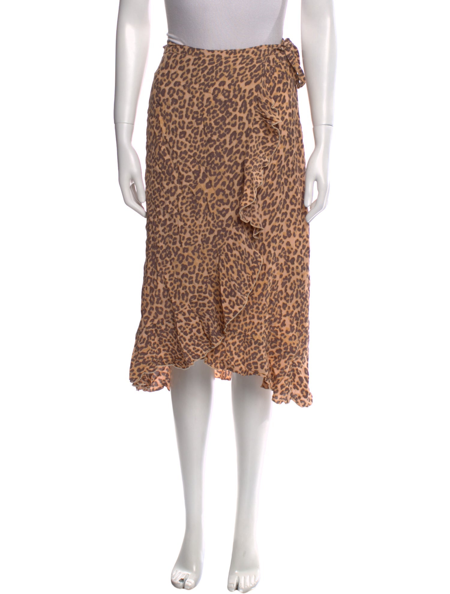 Faithfull The Brand Animal Print Knee-Length Skirt