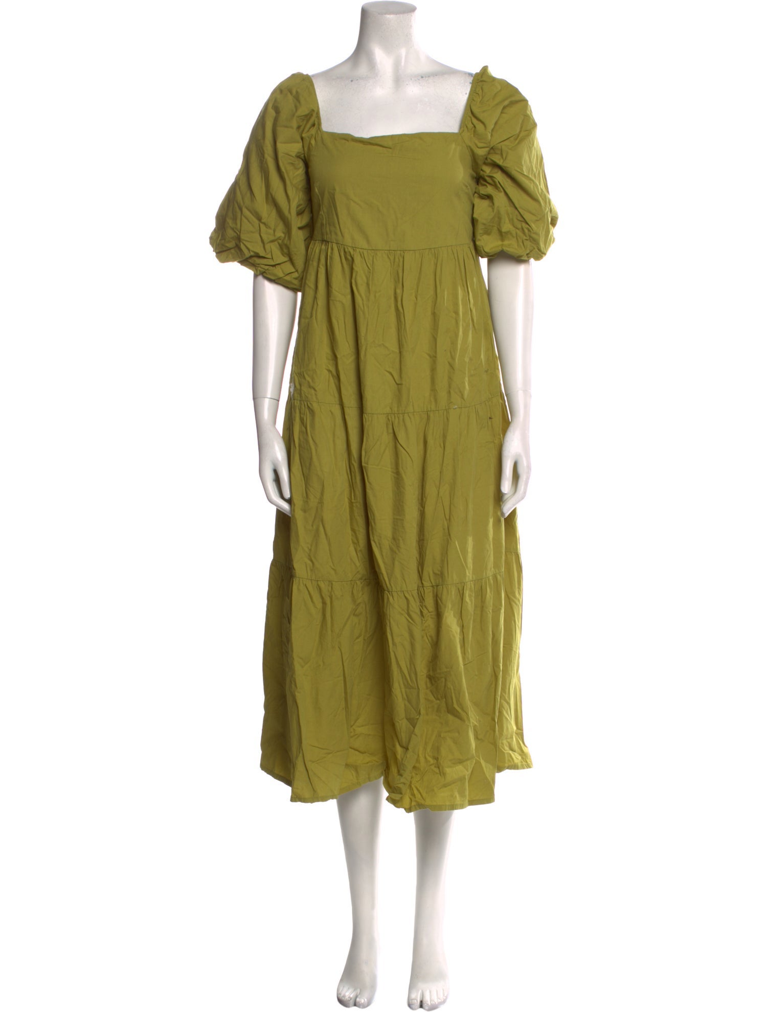 Faithfull The Brand Square Neckline Midi Length Dress