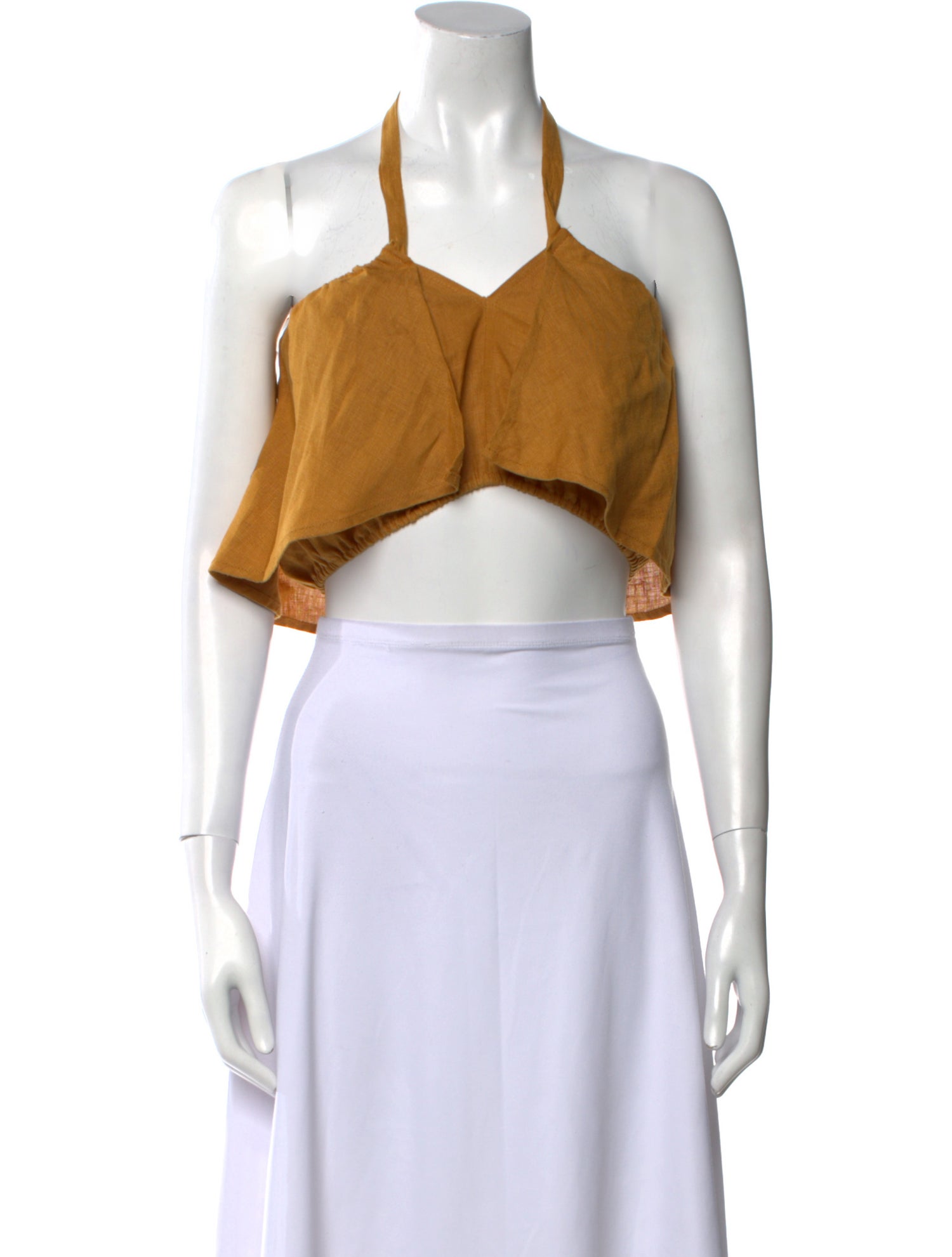 Faithfull The Brand Linen Halterneck Crop Top