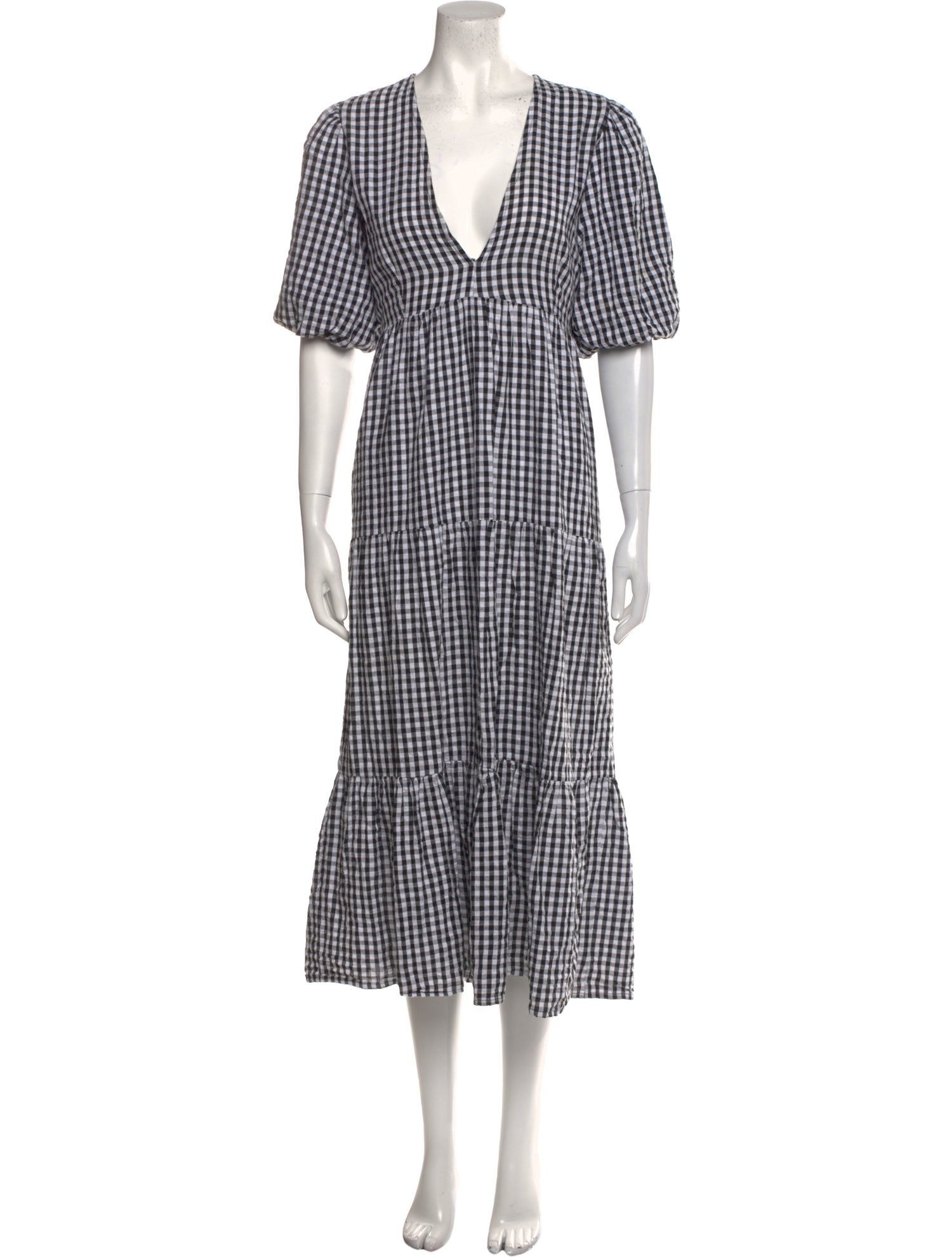 Faithfull The Brand Plaid Print Long Dress