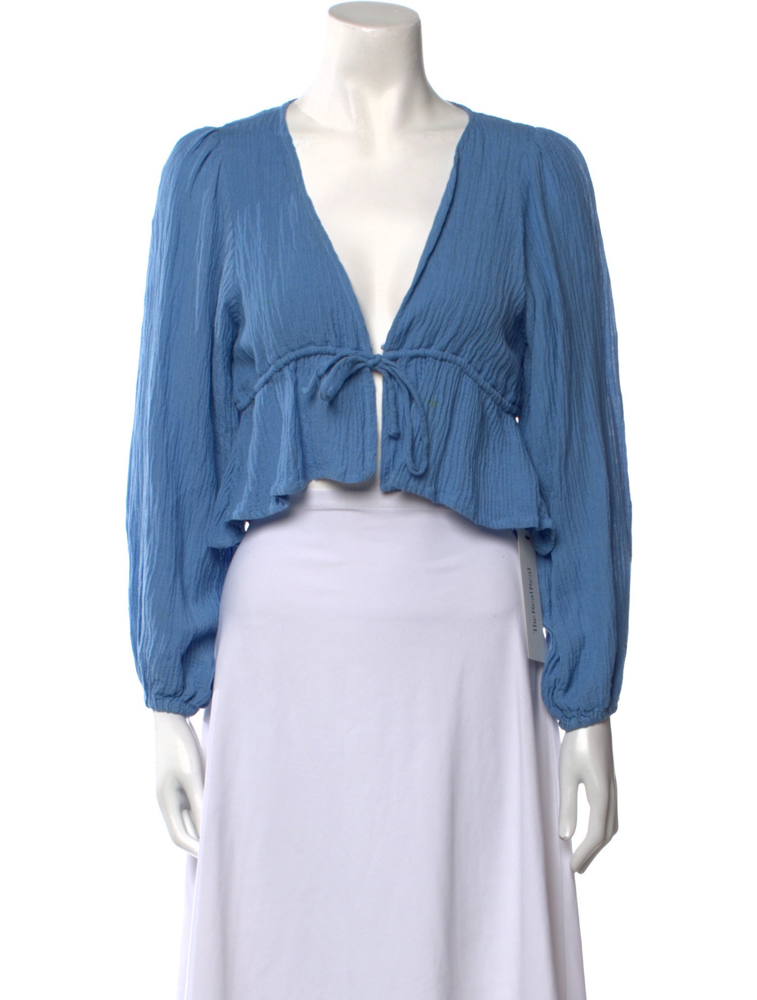 Faithfull The Brand V-Neck Long Sleeve Crop Top