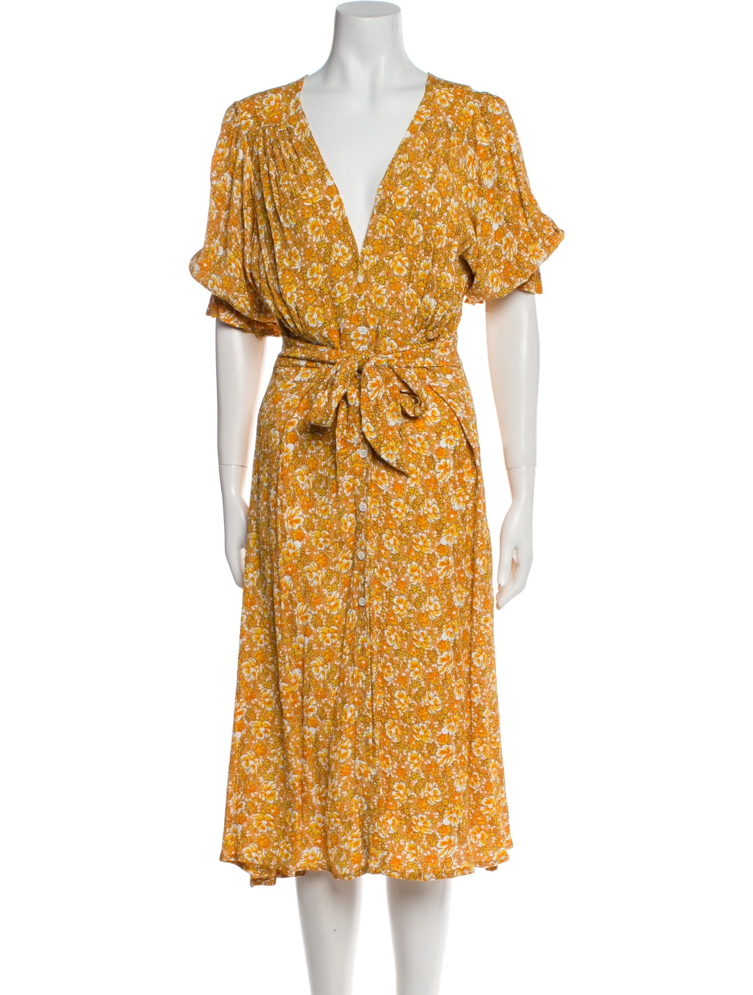 Faithfull The Brand Floral Print Midi Length Dress