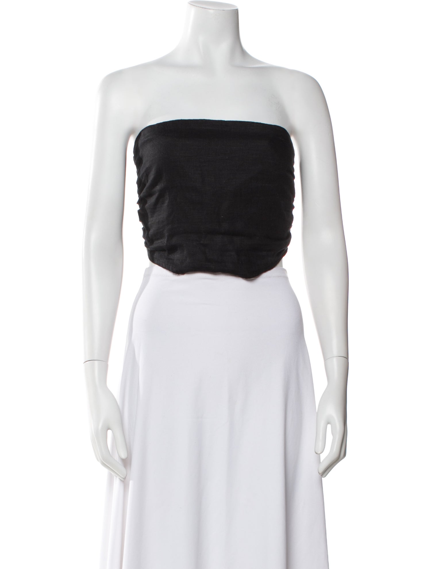 Faithfull The Brand Linen Strapless Crop Top