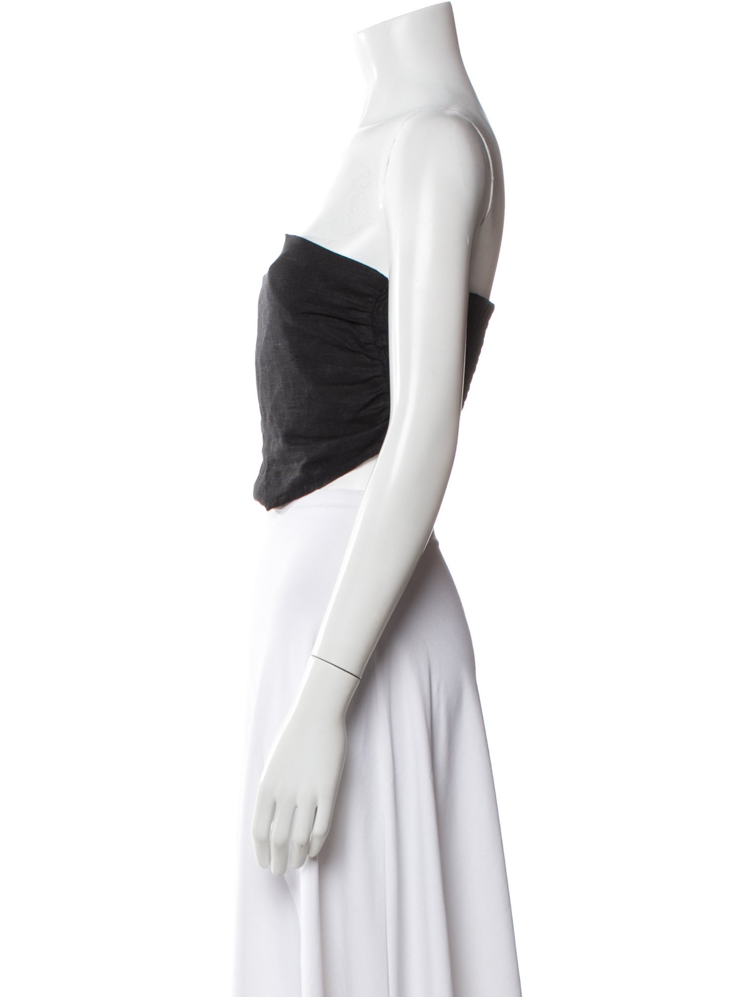 Faithfull The Brand Linen Strapless Crop Top