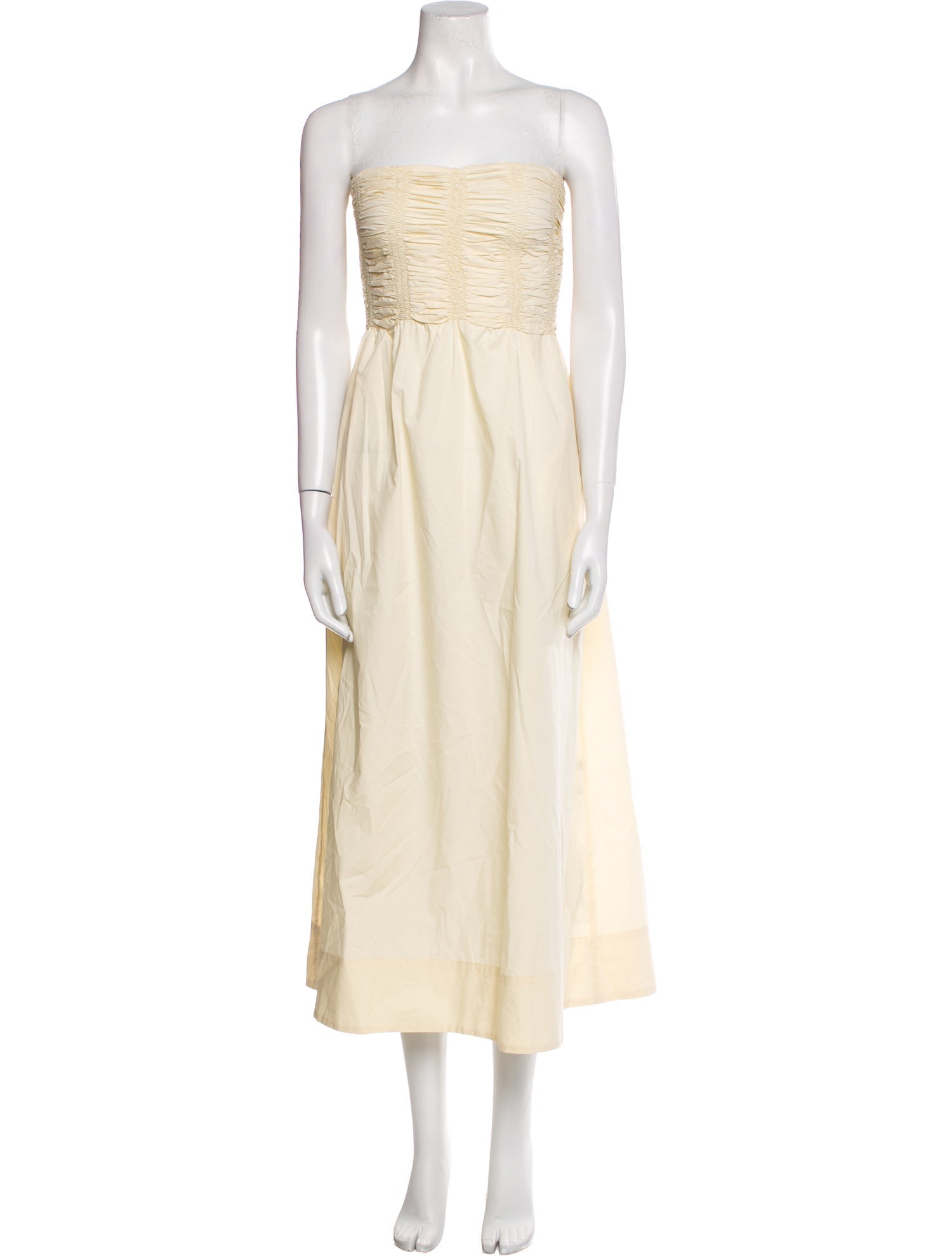 Faithfull The Brand Strapless Midi Length Dress