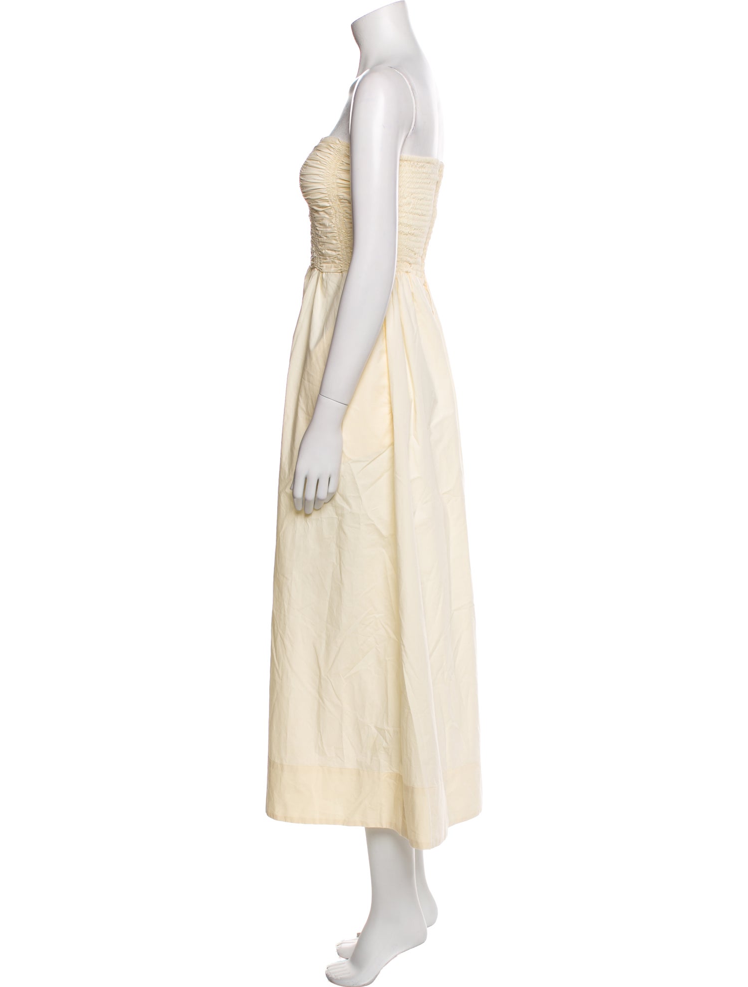 Faithfull The Brand Strapless Midi Length Dress