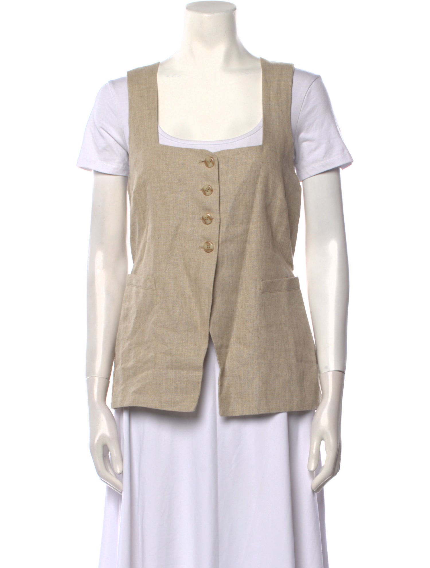 Faithfull The Brand Linen Square Neckline Polo