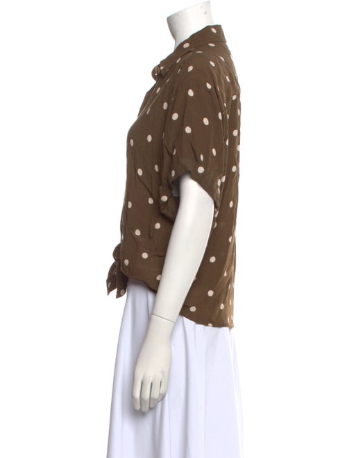 Faithfull The Brand Polka Dot Print Short Sleeve Crop Top