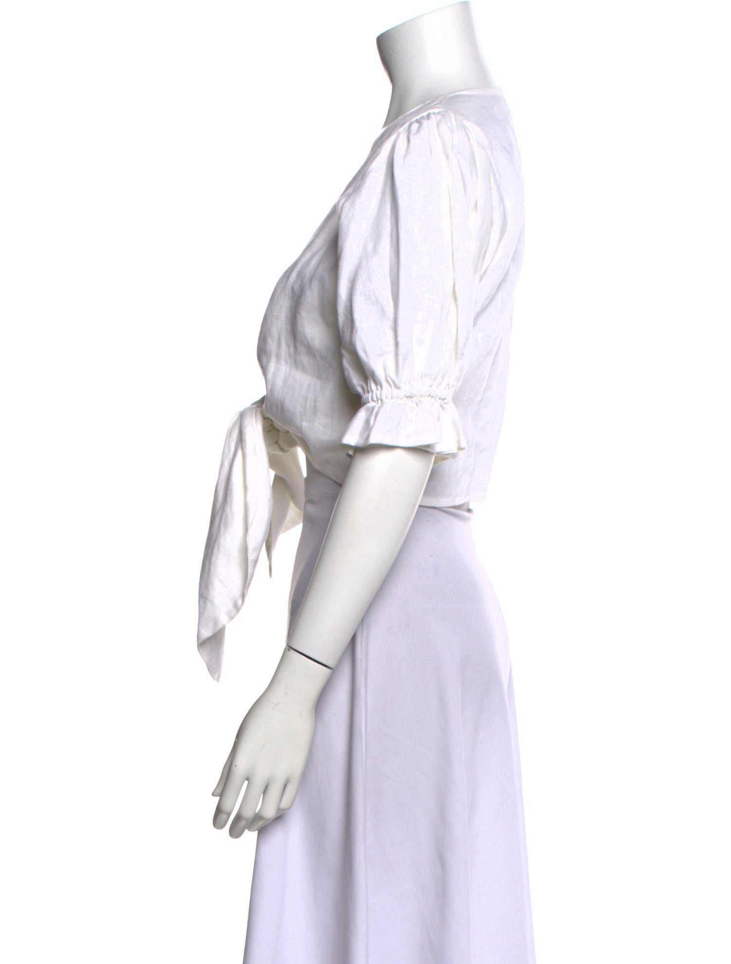 Faithfull The Brand Linen V-Neck Crop Top