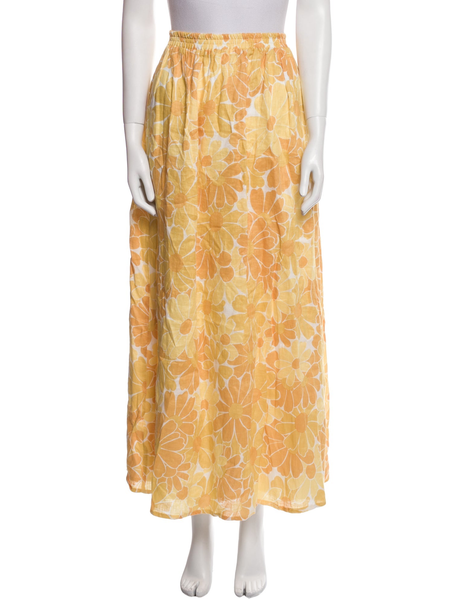 Faithfull The Brand Linen Midi Length Skirt