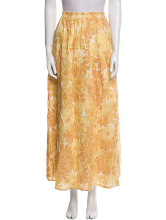 Faithfull The Brand Linen Midi Length Skirt