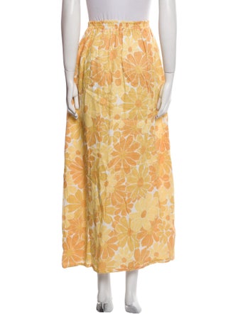 Faithfull The Brand Linen Midi Length Skirt