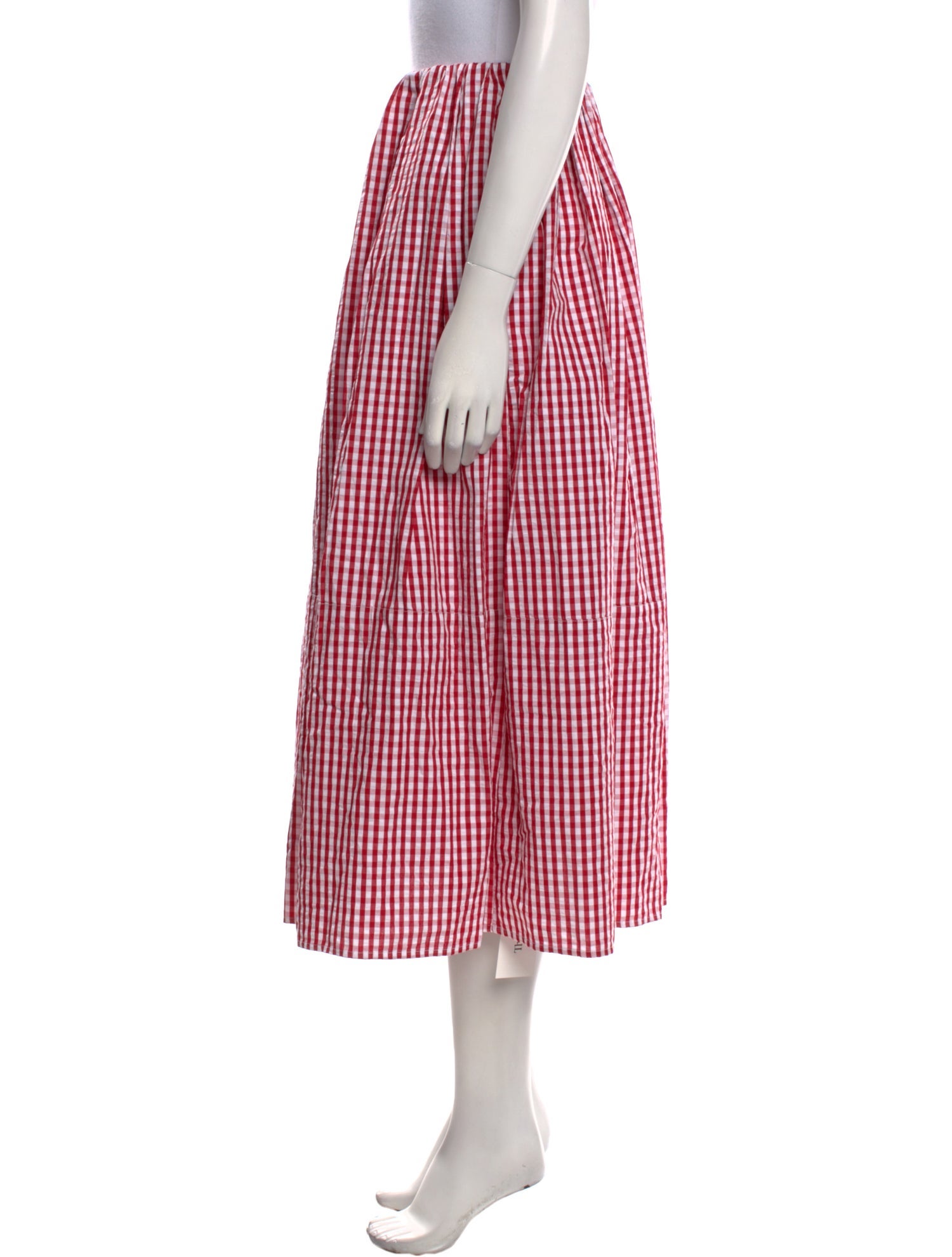 Faithfull The Brand Plaid Print Midi Length Skirt