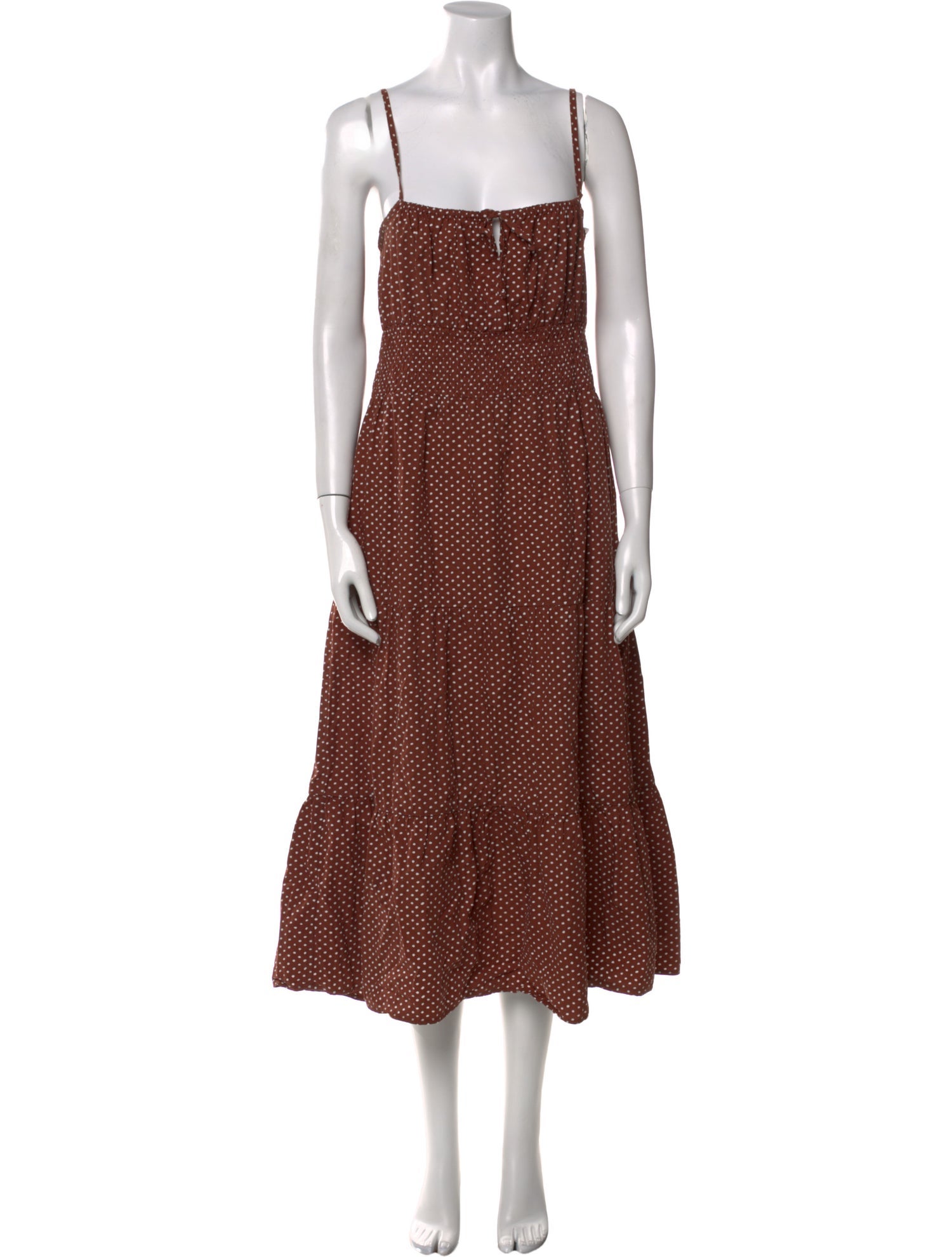 Faithfull The Brand Polka Dot Print Long Dress