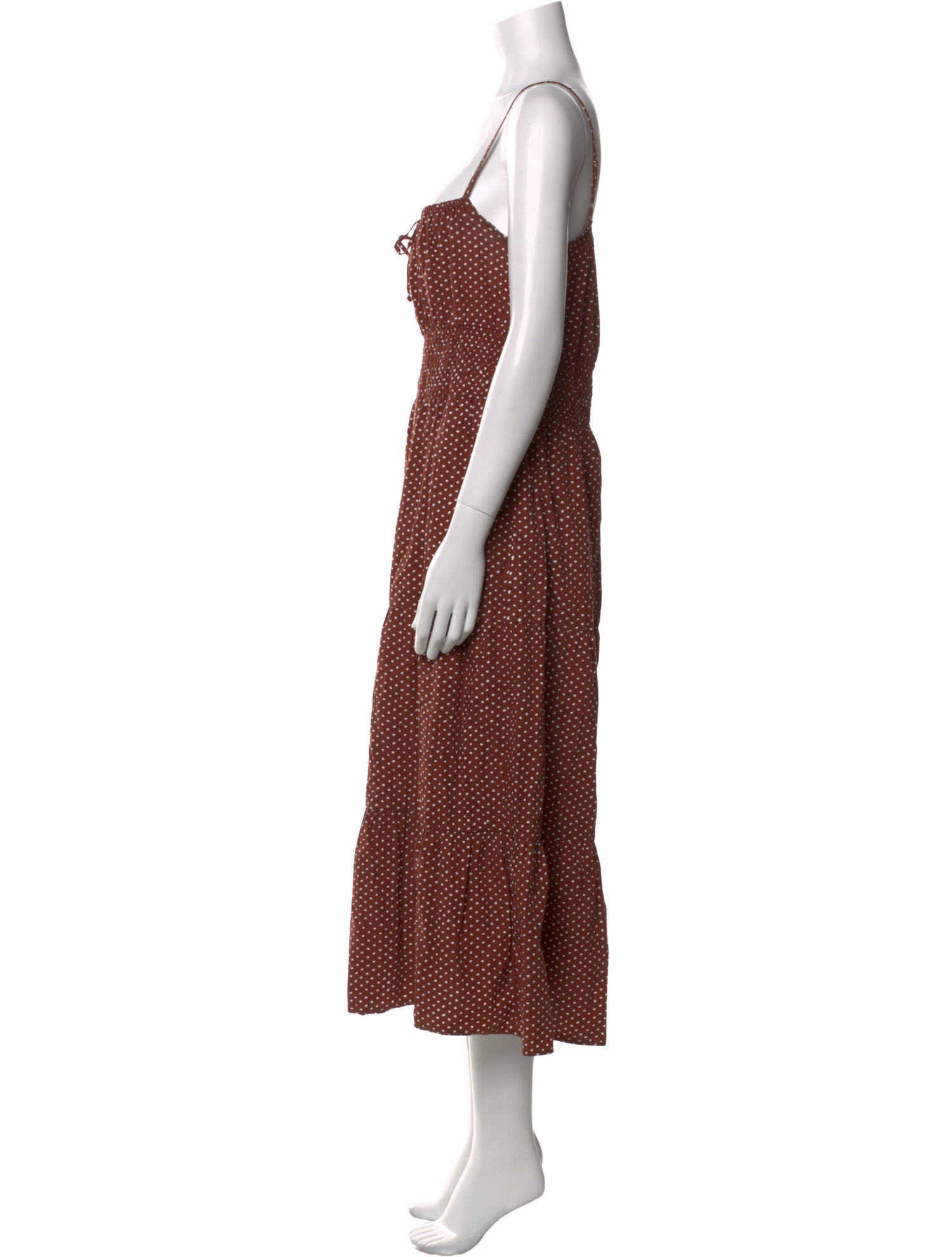 Faithfull The Brand Polka Dot Print Long Dress