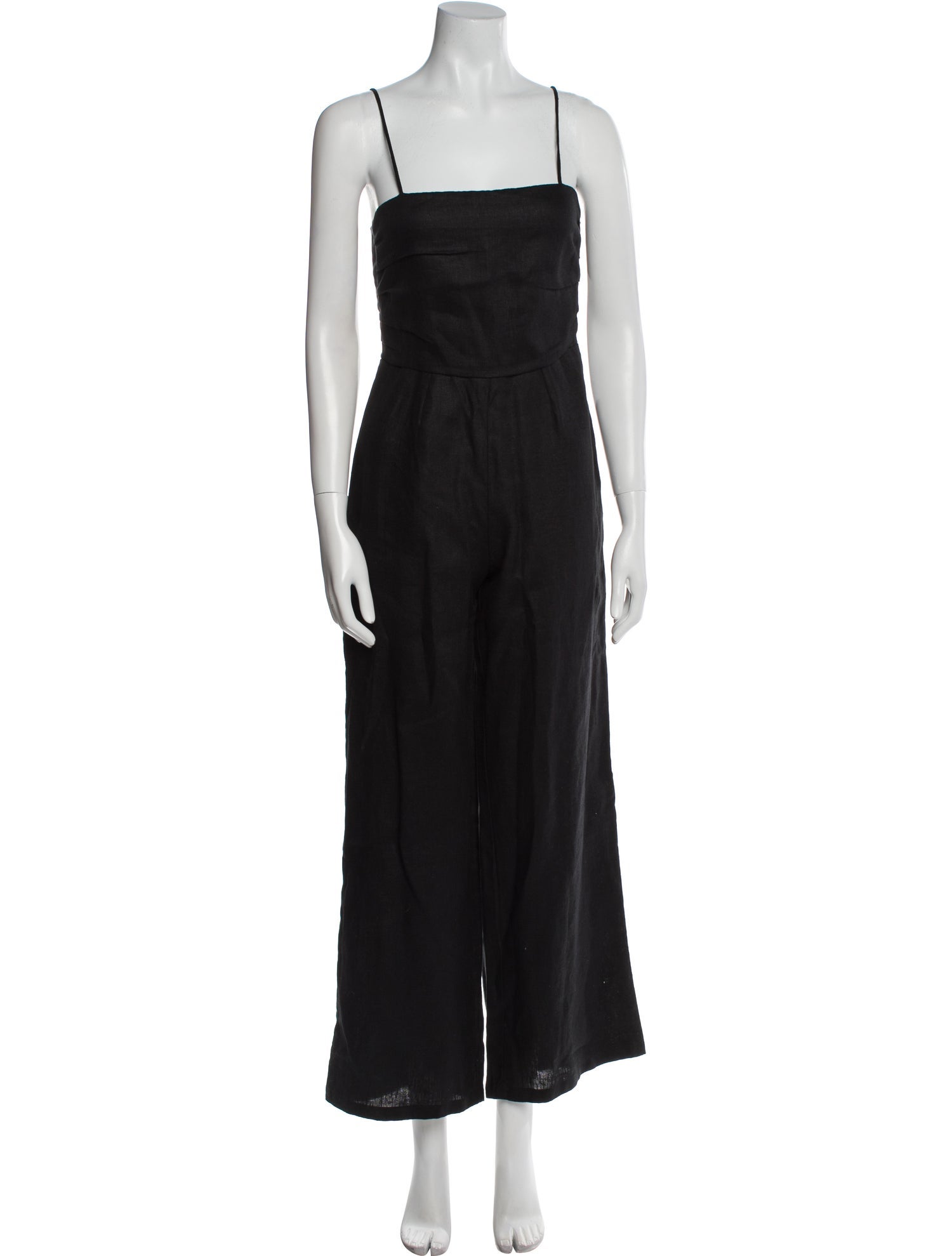 Faithfull The Brand Linen Square Neckline Jumpsuit