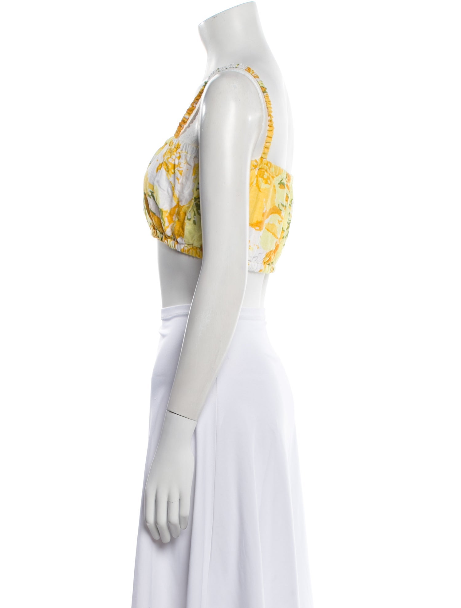 Faithfull The Brand Linen Floral Print Crop Top