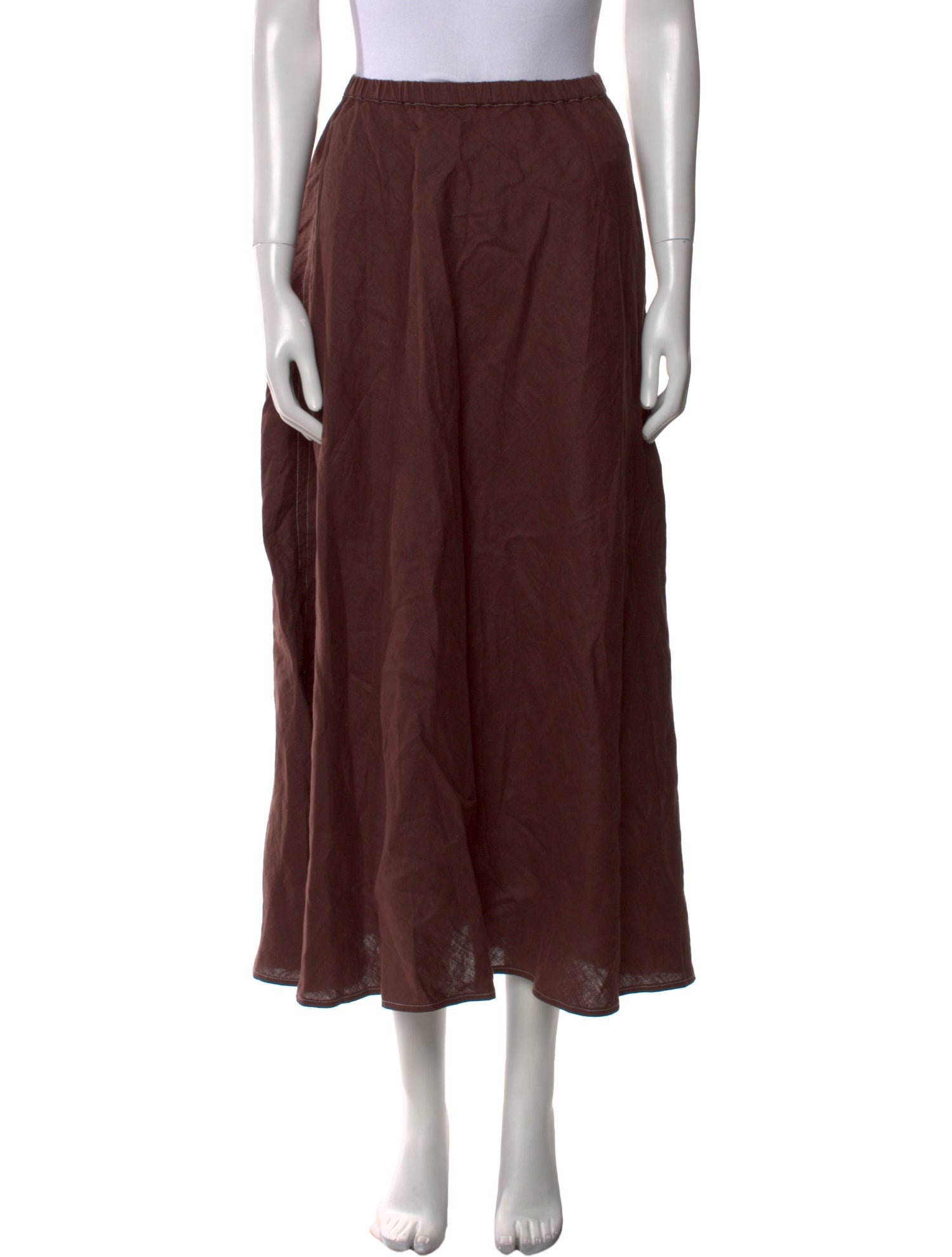 Faithfull The Brand Linen Midi Length Skirt