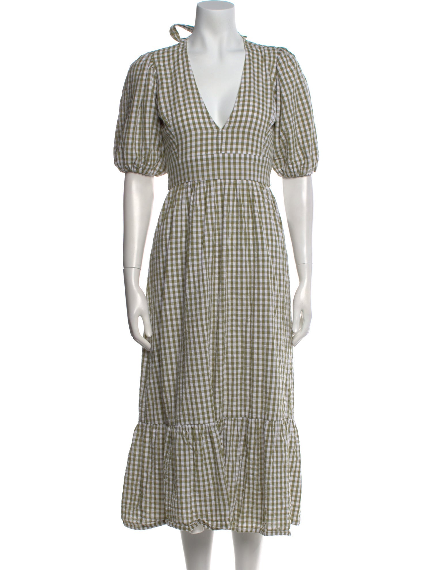 Faithfull The Brand Plaid Print Midi Length Dress