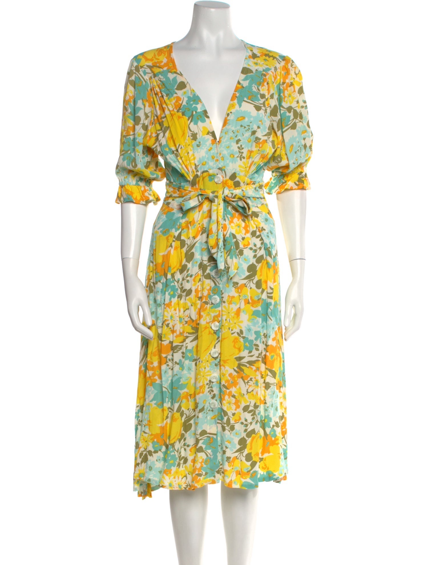 Faithfull The Brand Floral Print Midi Length Dress