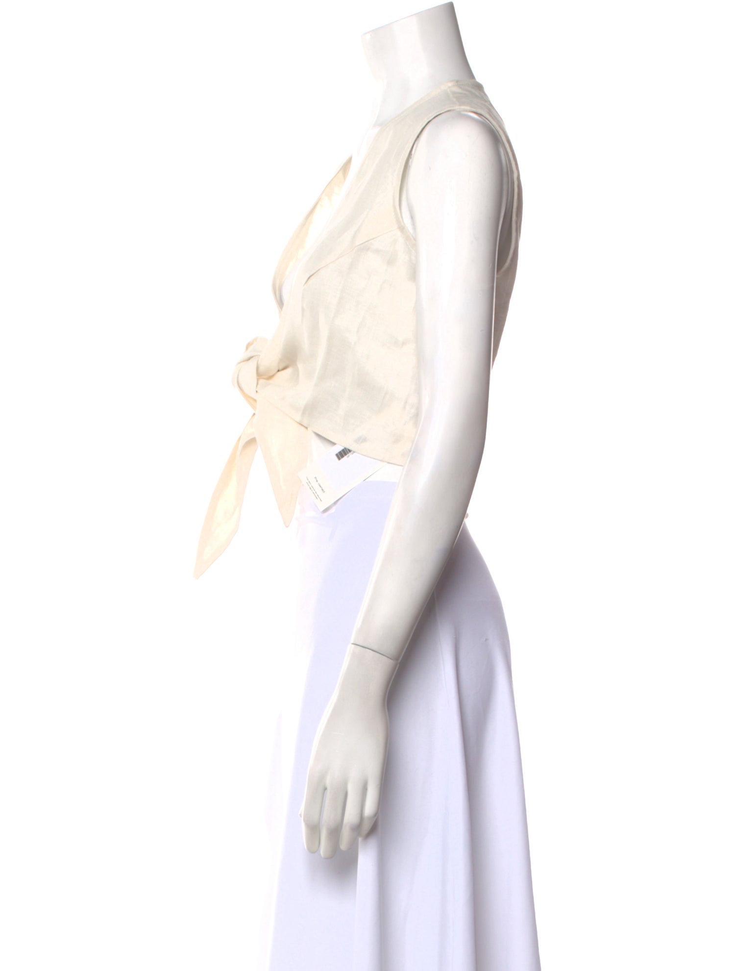 Faithfull The Brand Linen V-Neck Crop Top