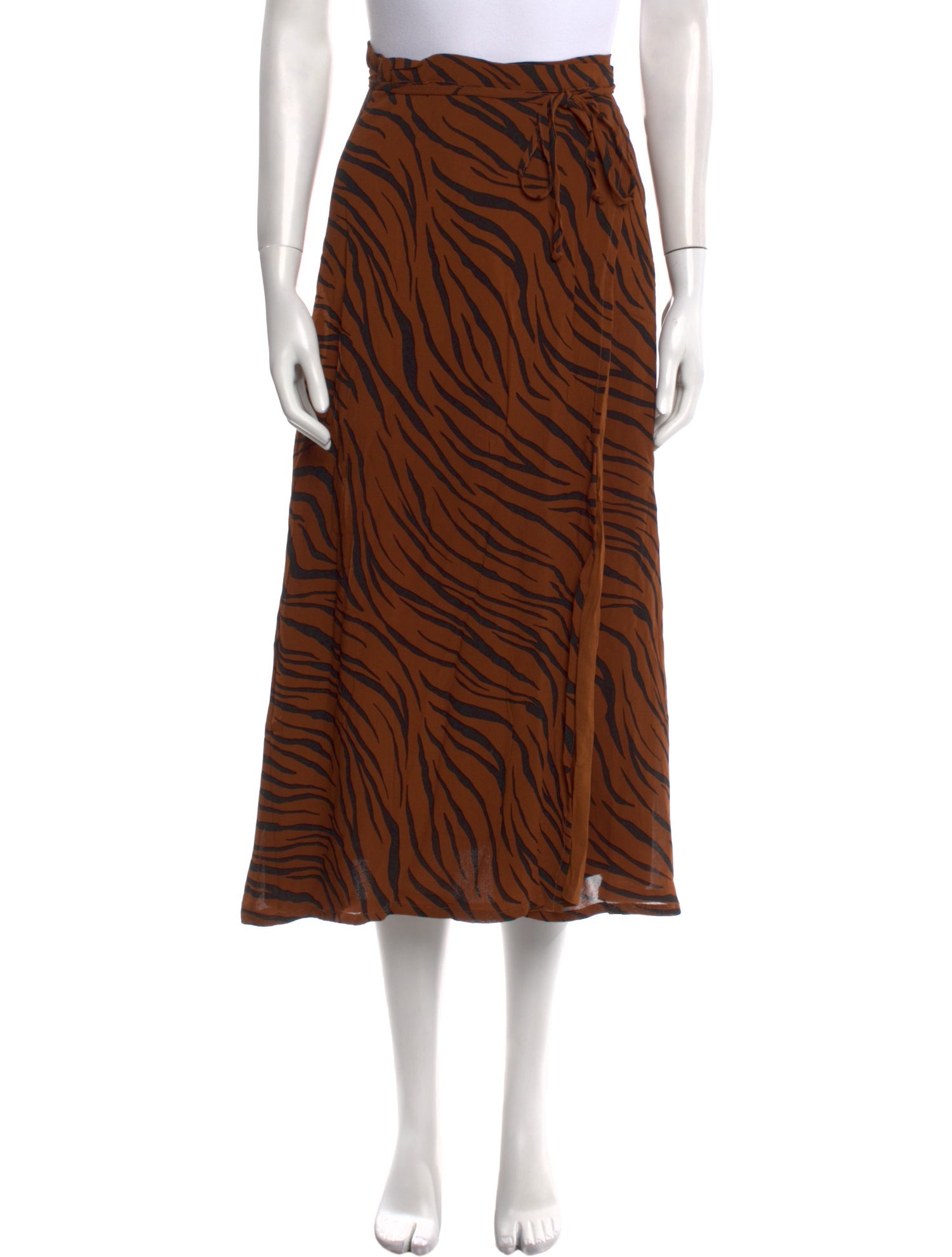 Faithfull The Brand Animal Print Midi Length Skirt