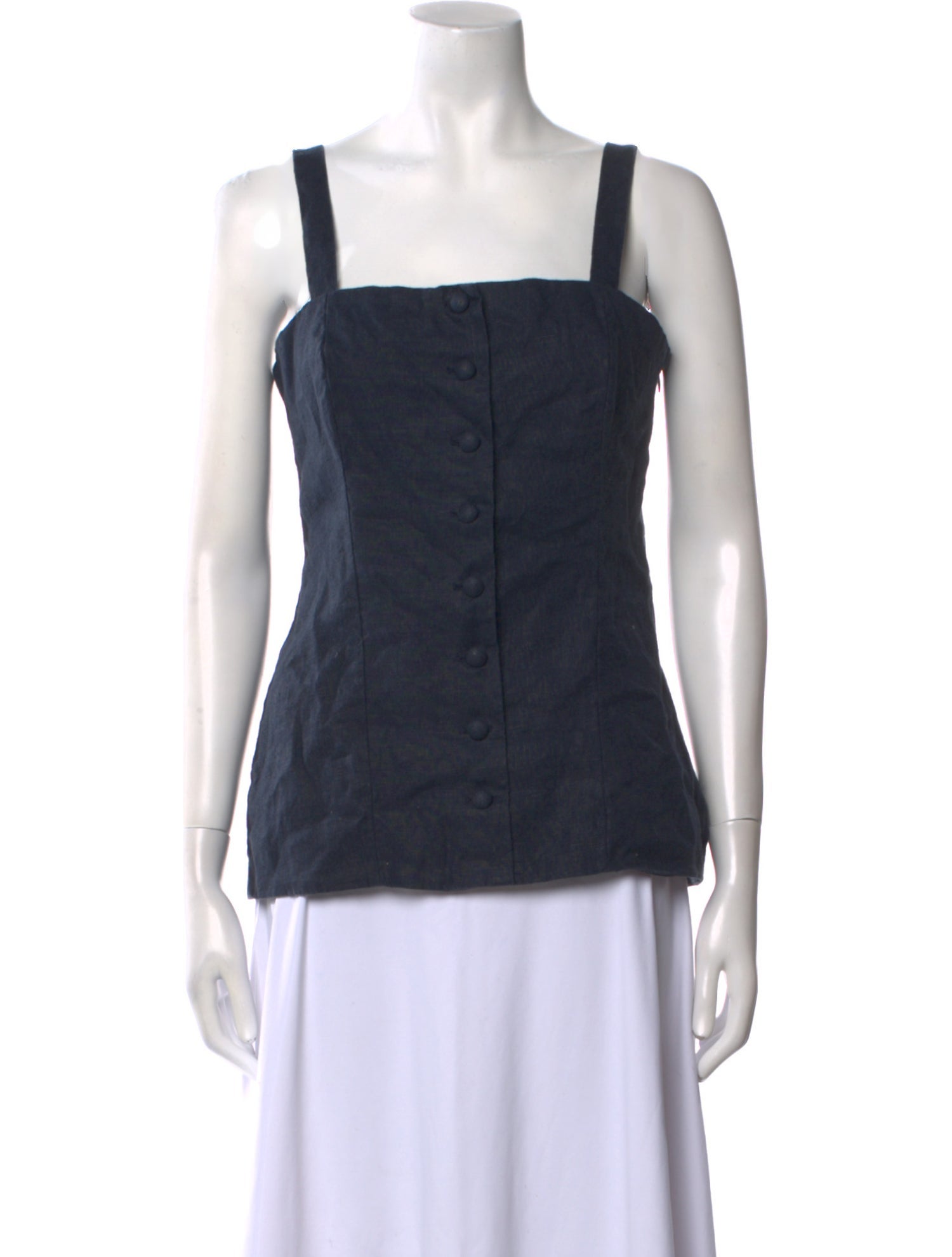 Faithfull The Brand Linen Square Neckline Top