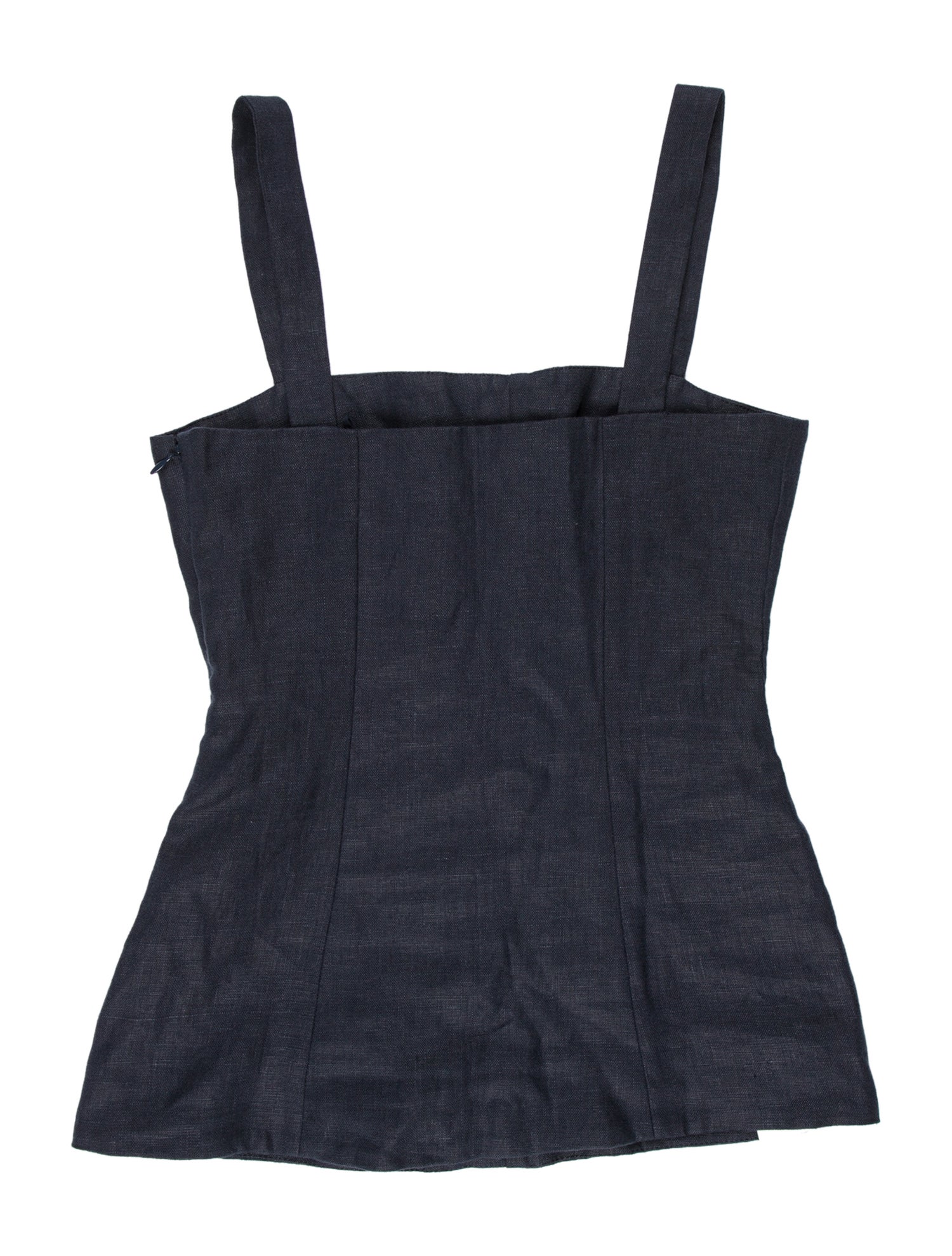 Faithfull The Brand Linen Square Neckline Button-Up Top