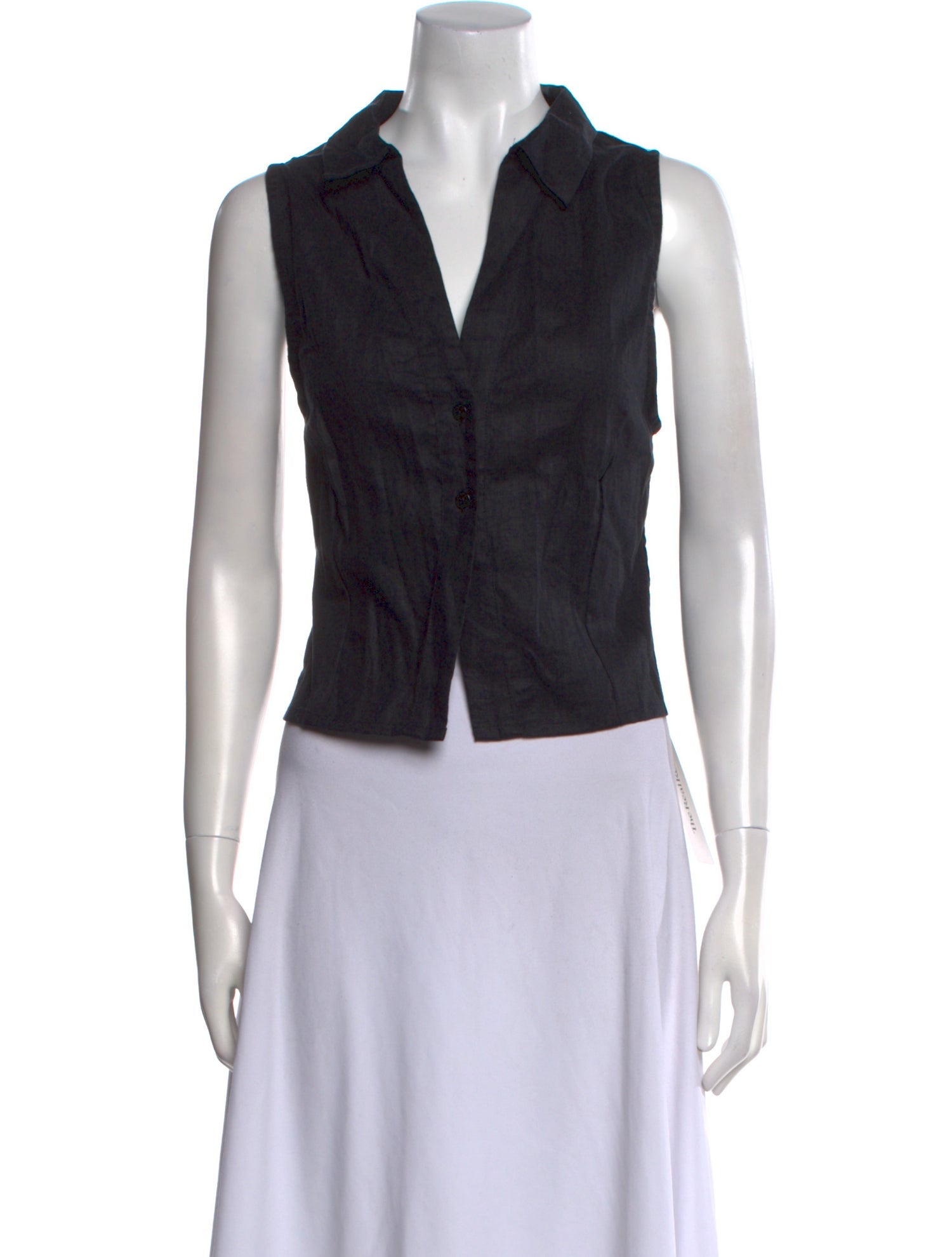 Faithfull The Brand Linen V-Neck Crop Top