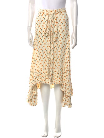 Faithfull The Brand Floral Print Midi Length Skirt