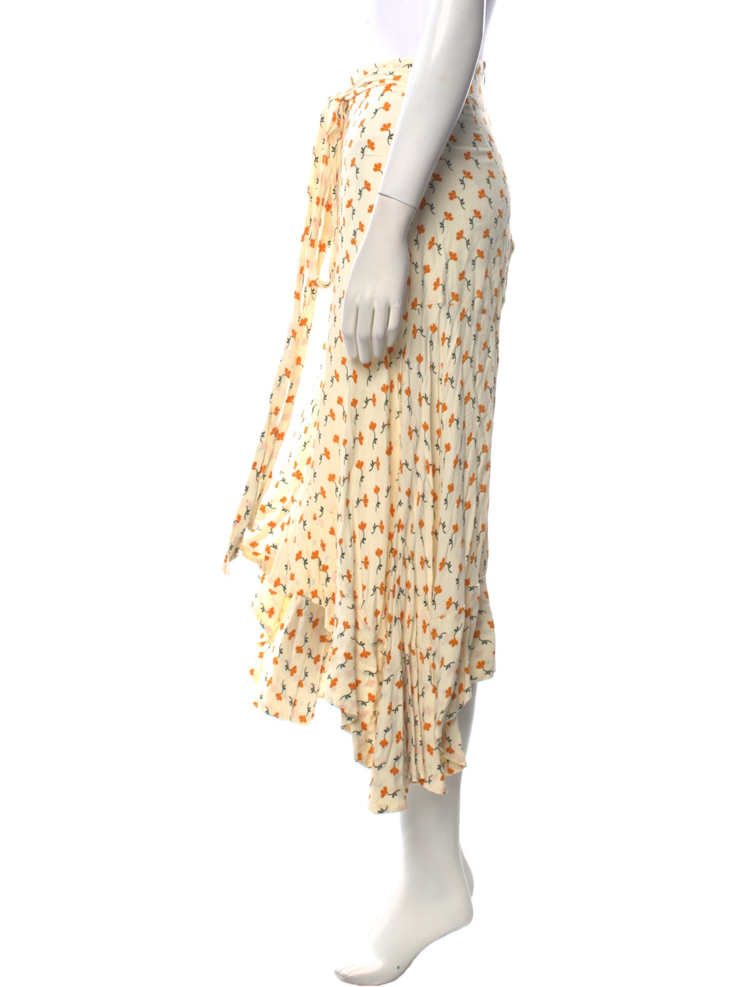 Faithfull The Brand Floral Print Midi Length Skirt