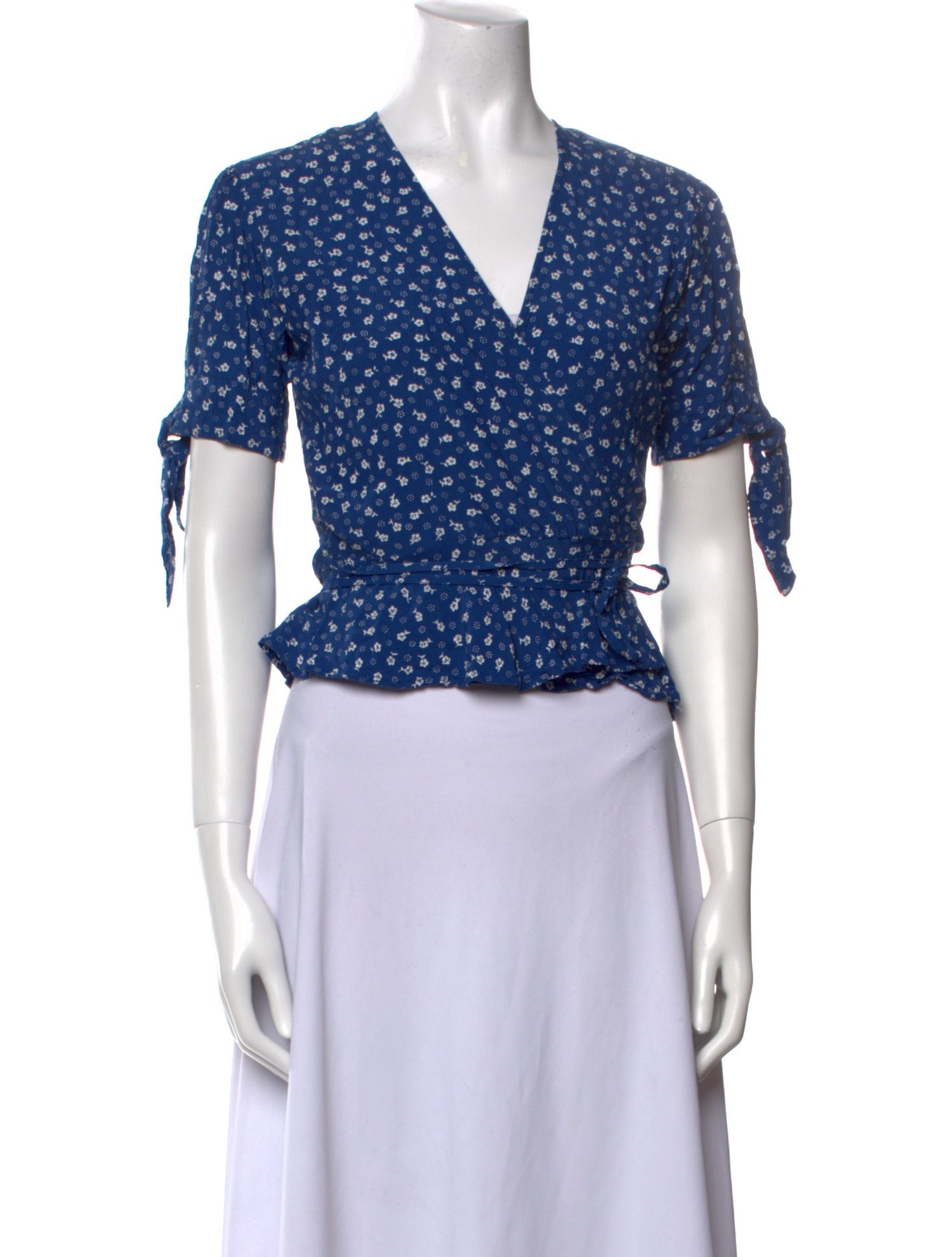 Faithfull The Brand Floral Print V-Neck Crop Top