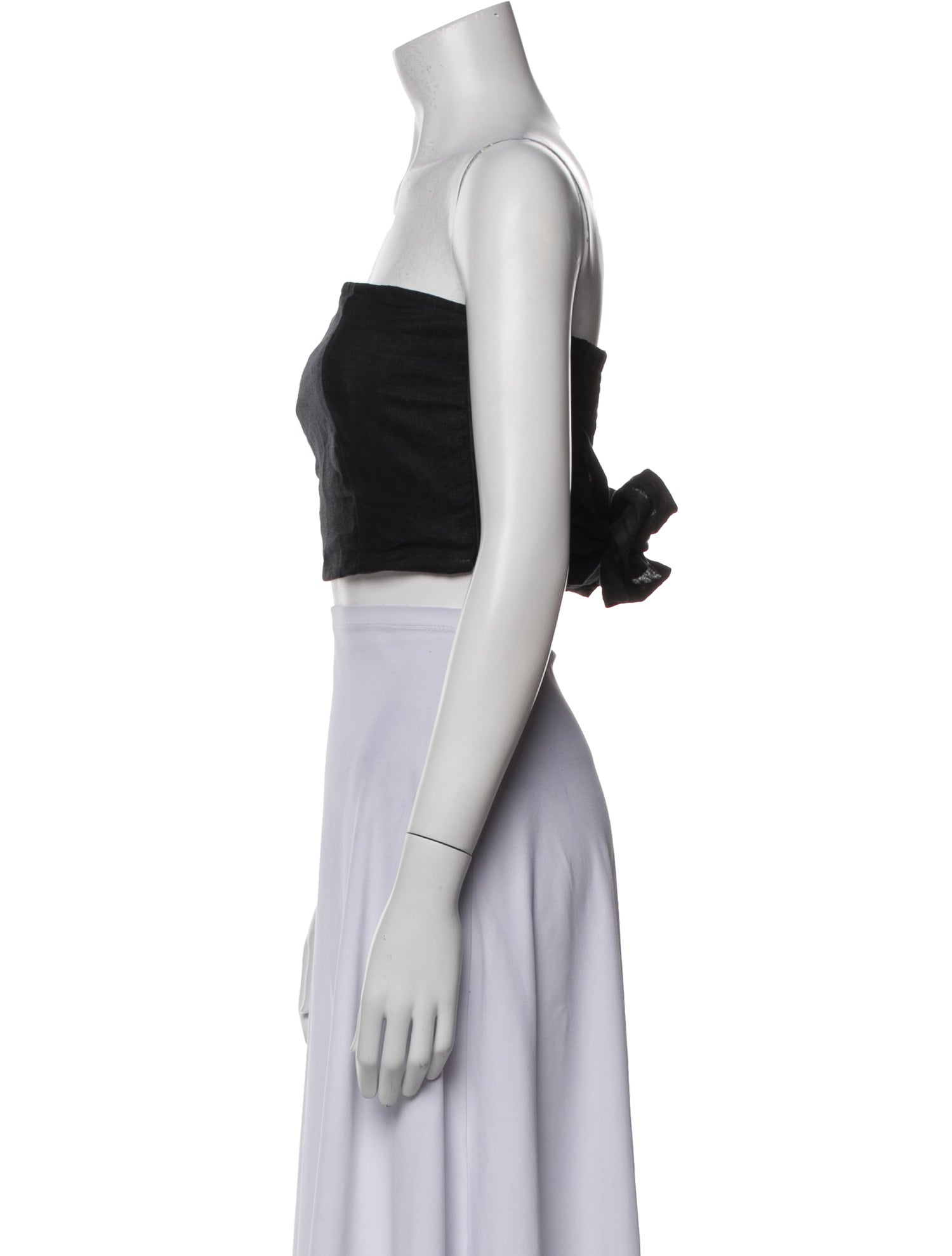 Faithfull The Brand Linen Strapless Crop Top