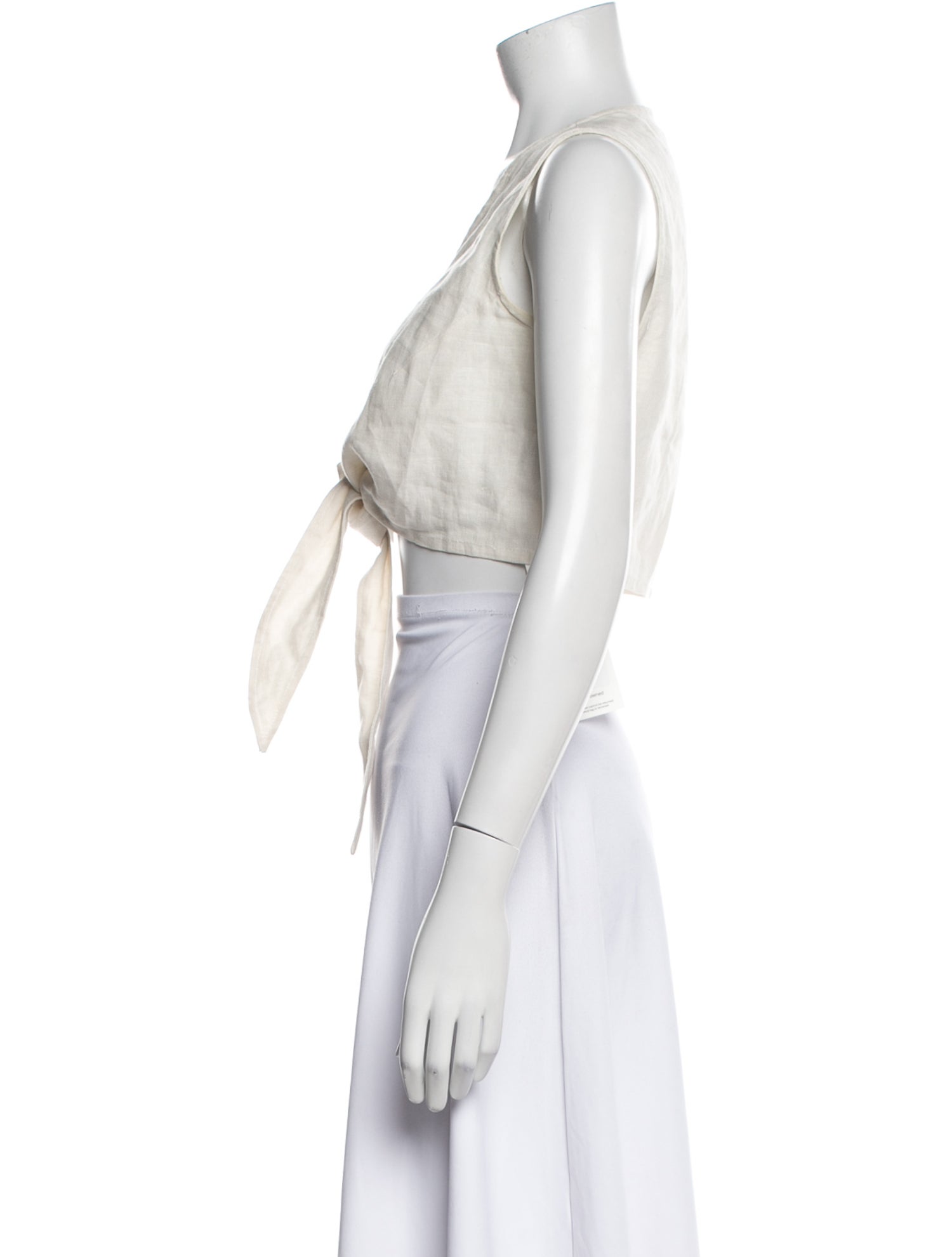 Faithfull The Brand Linen V-Neck Crop Top