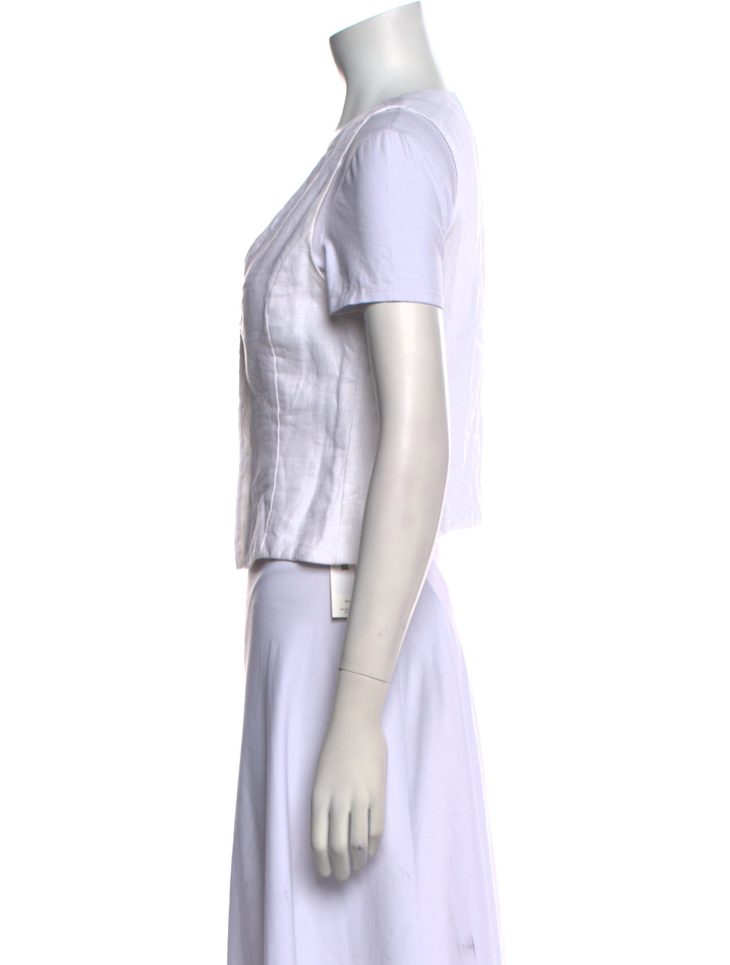 Faithfull The Brand Linen Crew Neck Crop Top