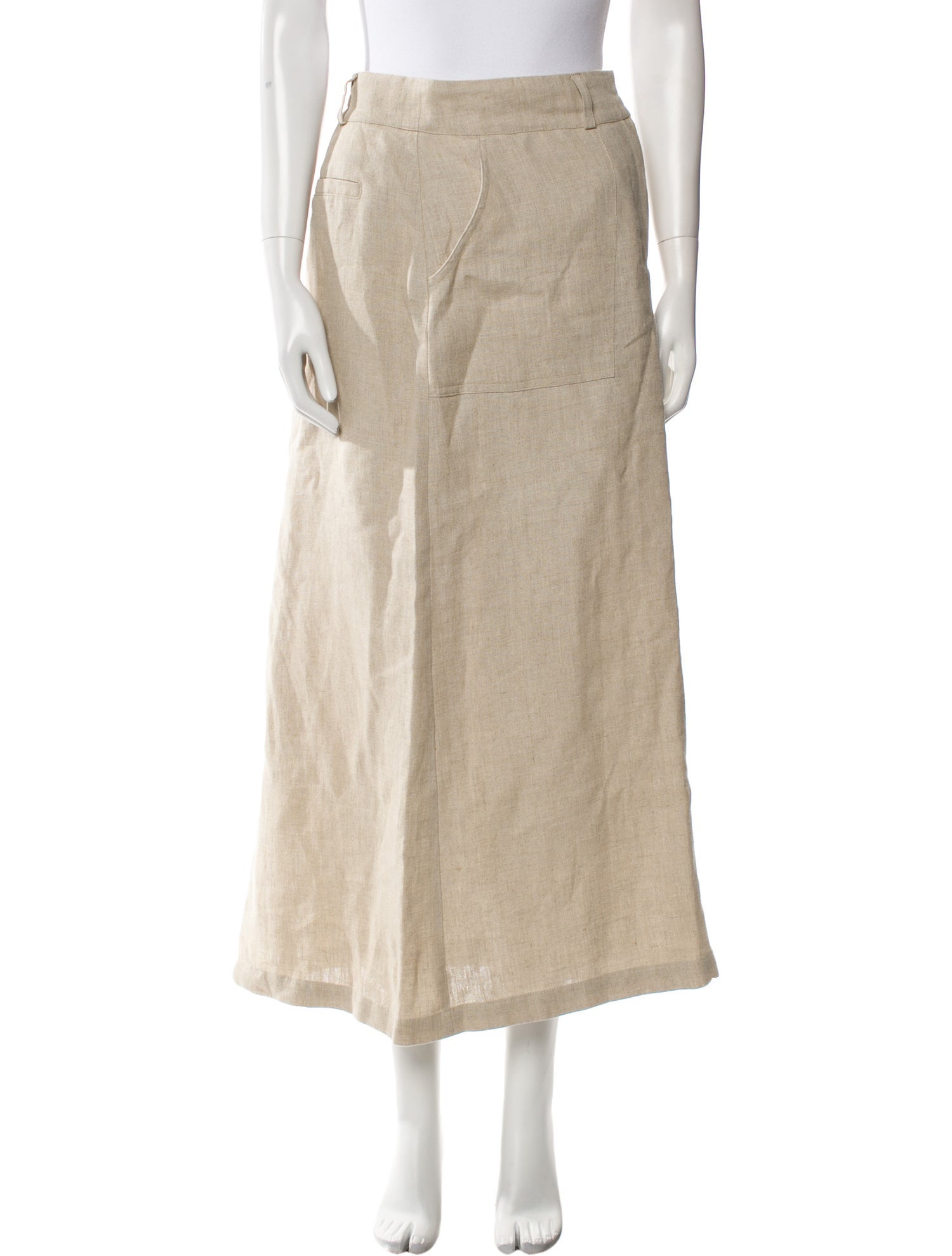 Faithfull The Brand Linen Midi Length Skirt