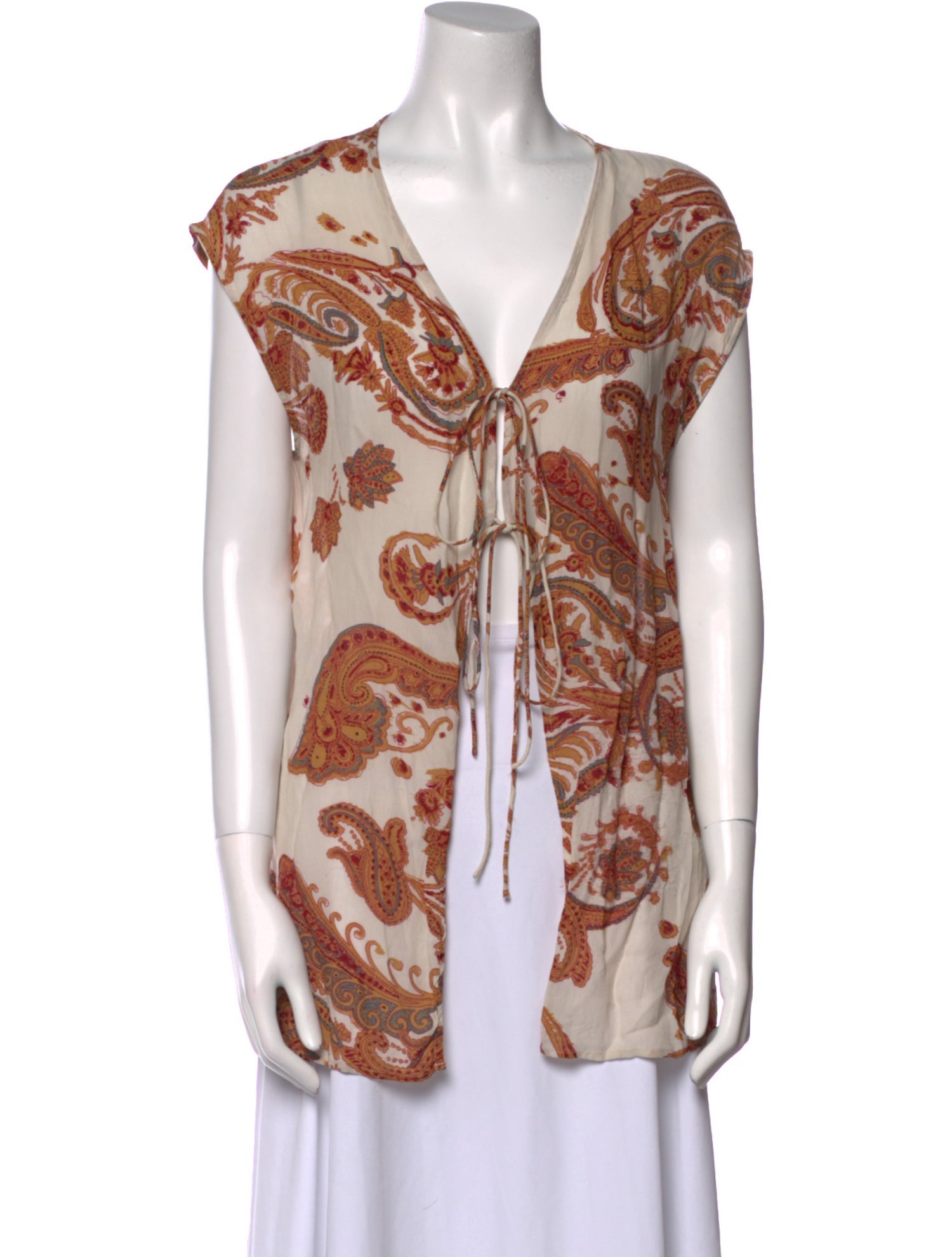 Faithfull The Brand Paisley Print V-Neck Tunic