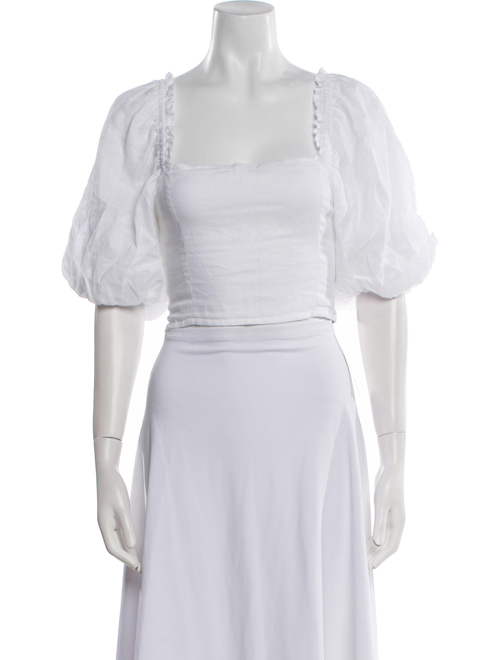 Faithfull The Brand Linen Square Neckline Crop Top