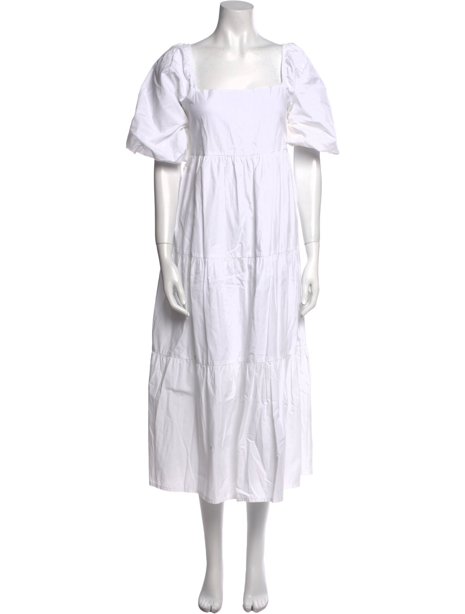 Faithfull The Brand Square Neckline Midi Length Dress