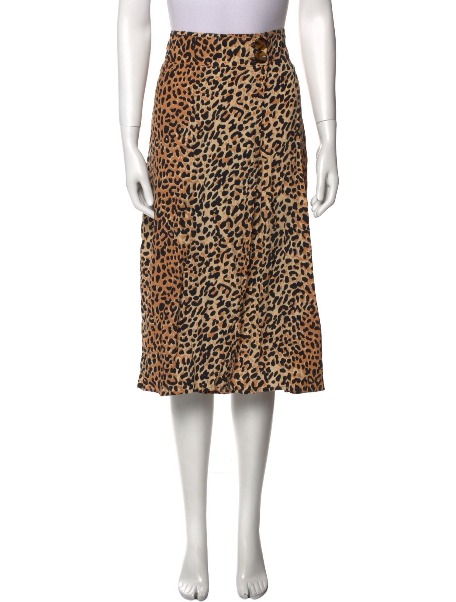 Faithfull The Brand Animal Print Midi Length Skirt
