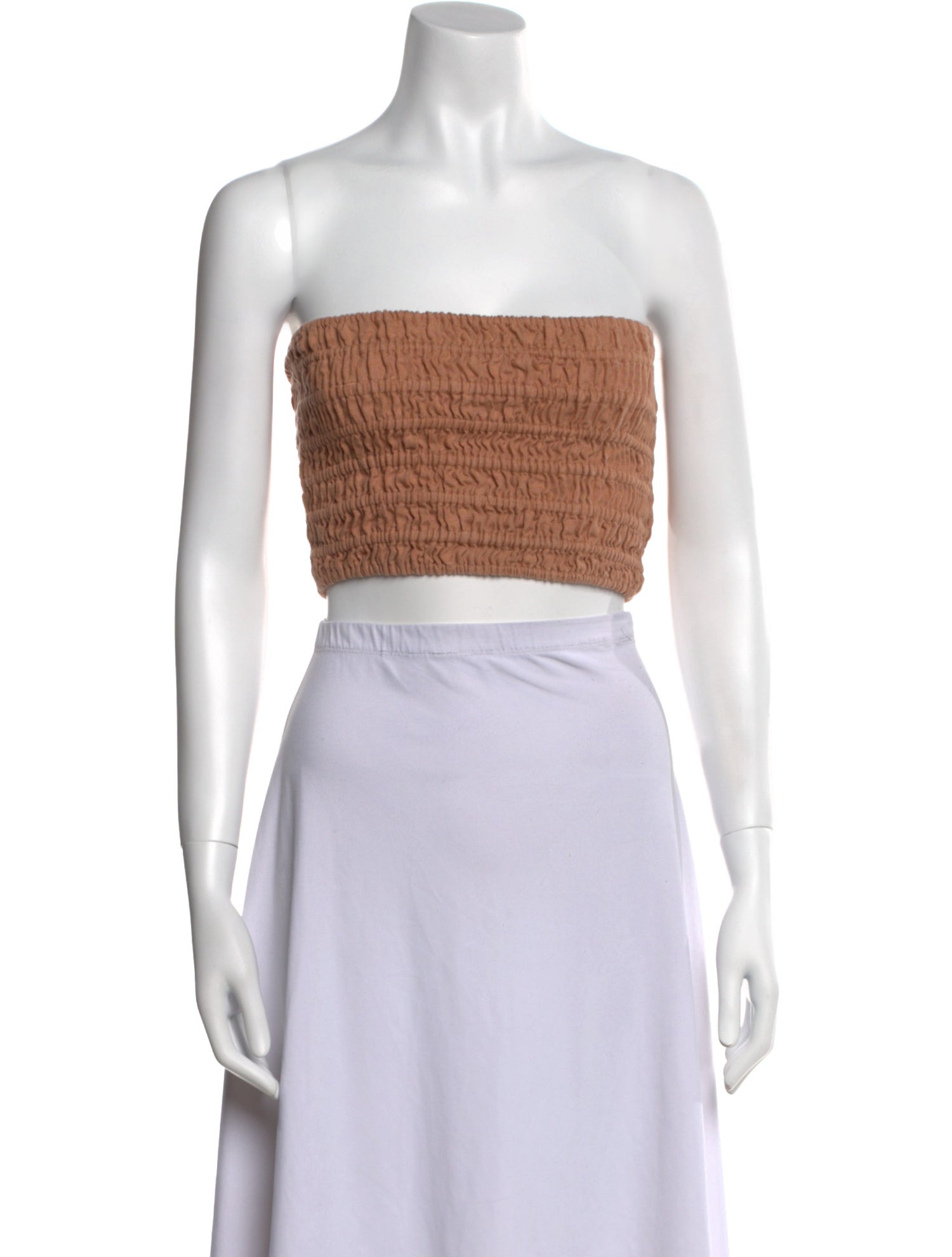 Faithfull The Brand Linen Strapless Crop Top