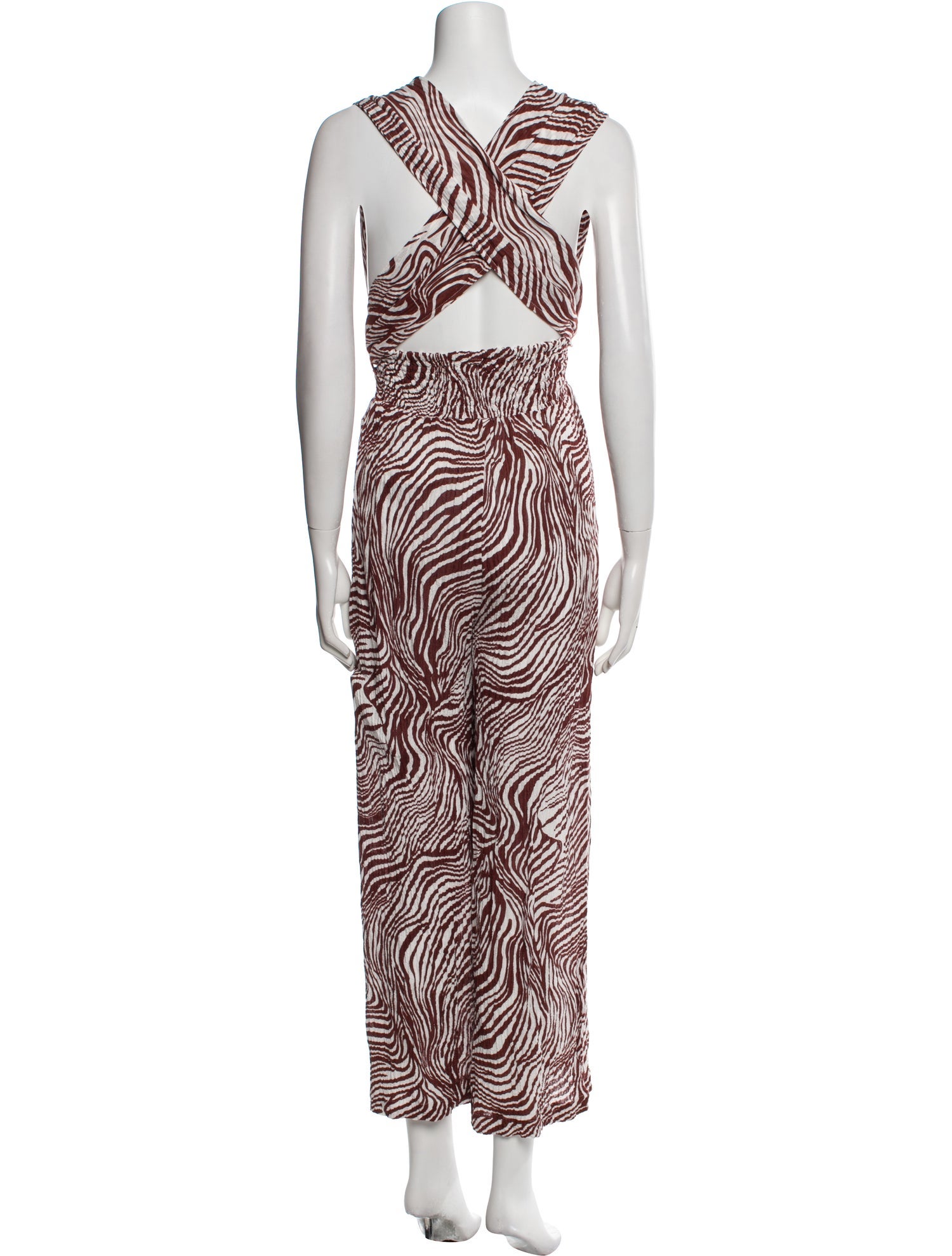 Faithfull The Brand Animal Print Square Neckline Jumpsuit