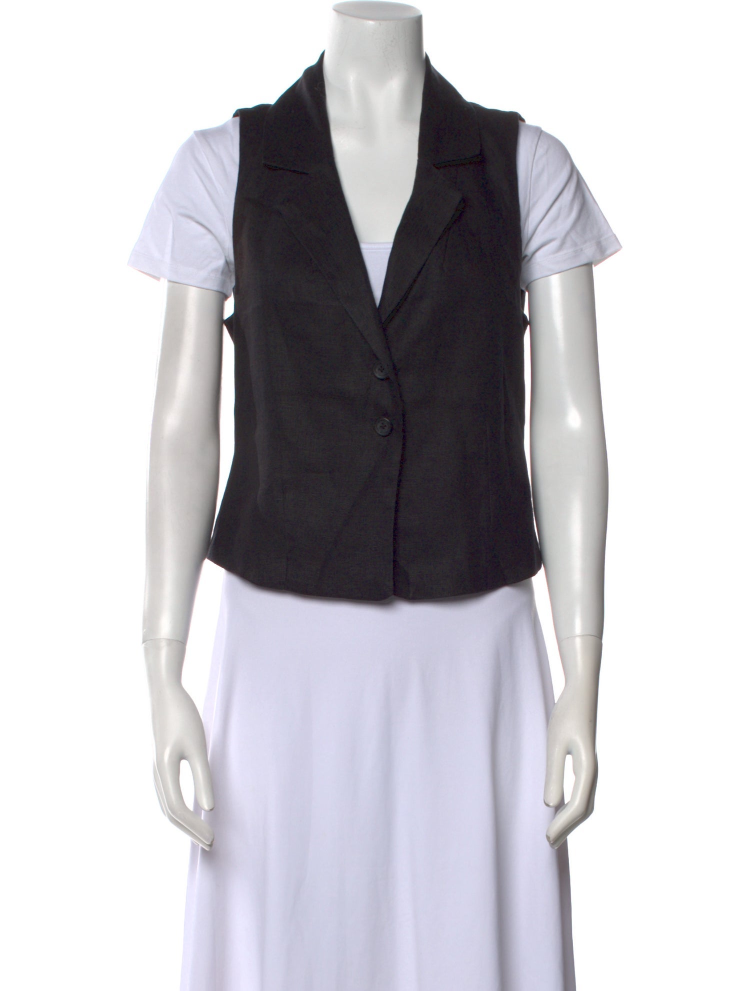 Faithfull The Brand Linen V-Neck Button-Up Top