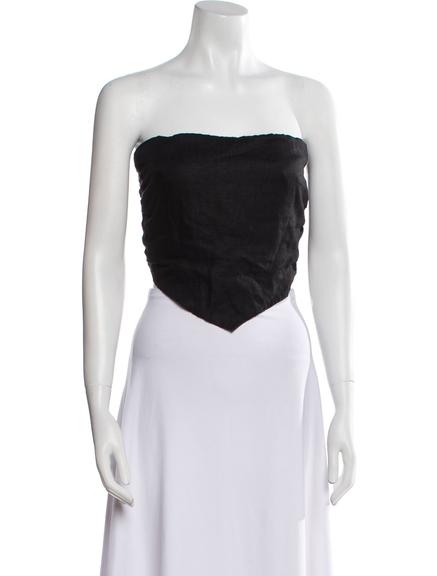 Faithfull The Brand Linen Strapless Crop Top