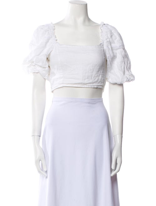 Faithfull The Brand Linen Square Neckline Crop Top