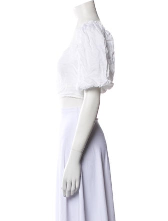 Faithfull The Brand Linen Square Neckline Crop Top