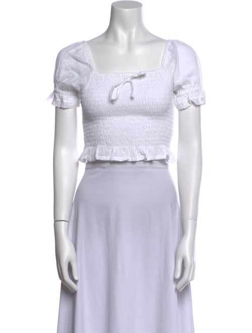 Faithfull The Brand Square Neckline Short Sleeve Crop Top