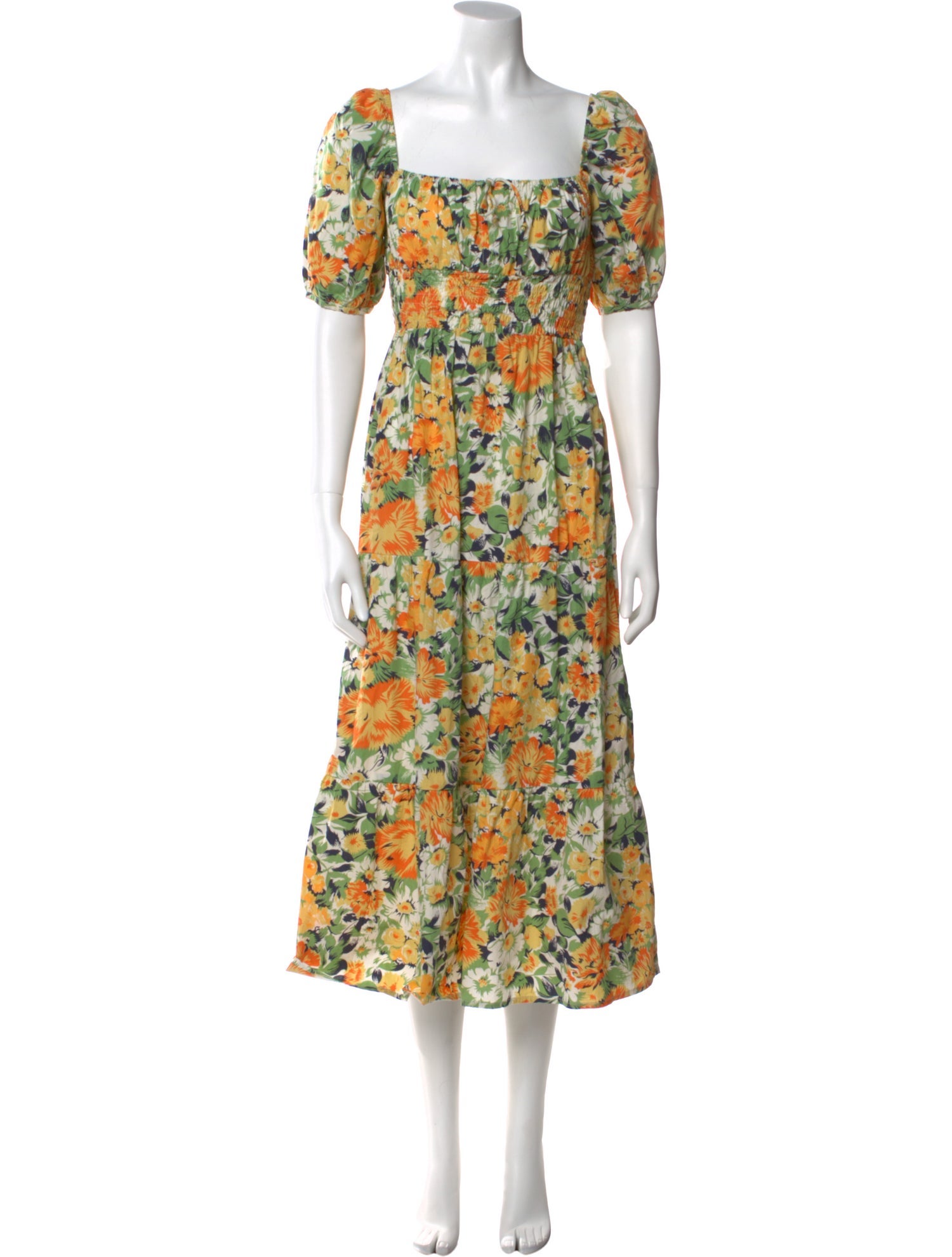 Faithfull The Brand Floral Print Midi Length Dress