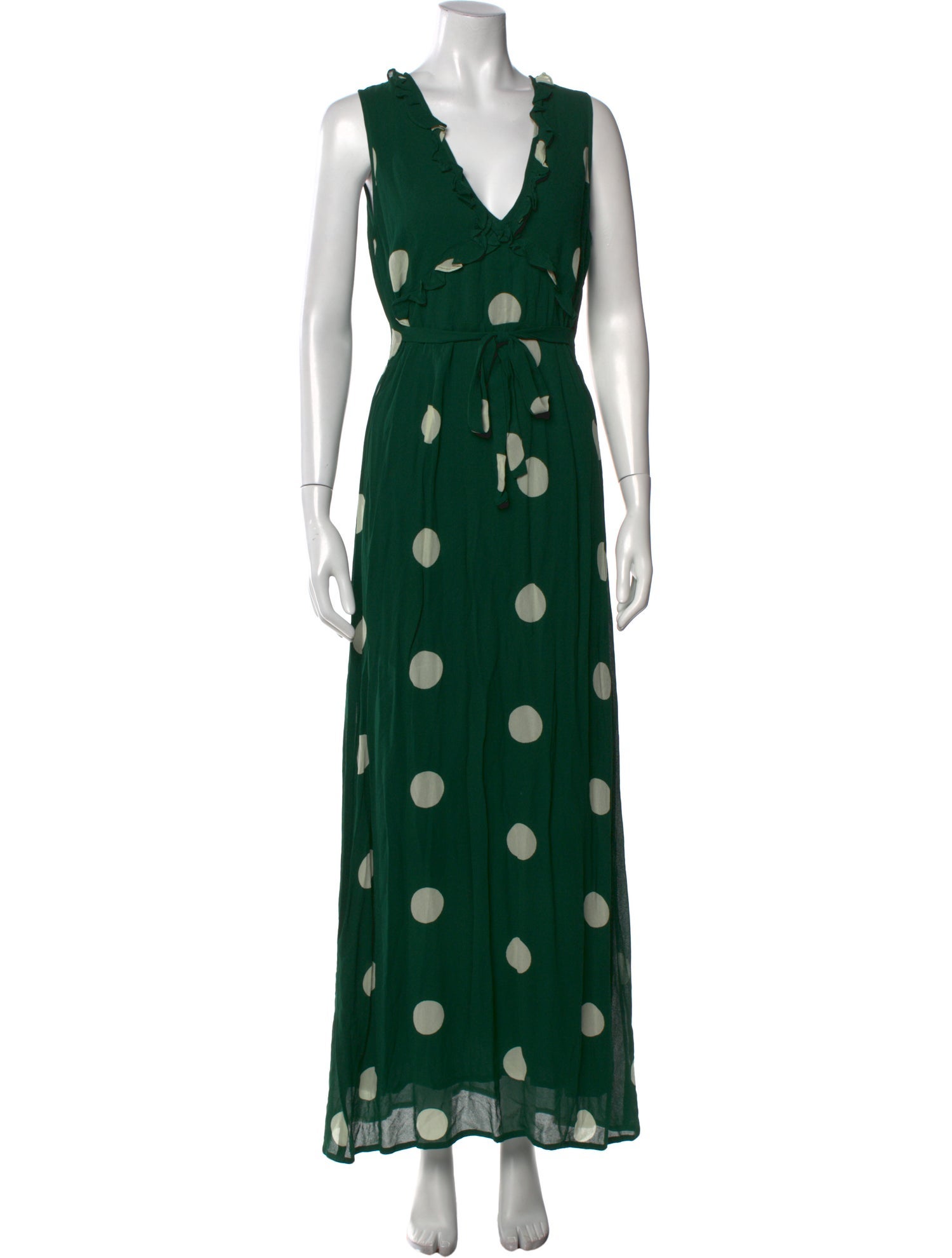 Faithfull The Brand Polka Dot Print Long Dress