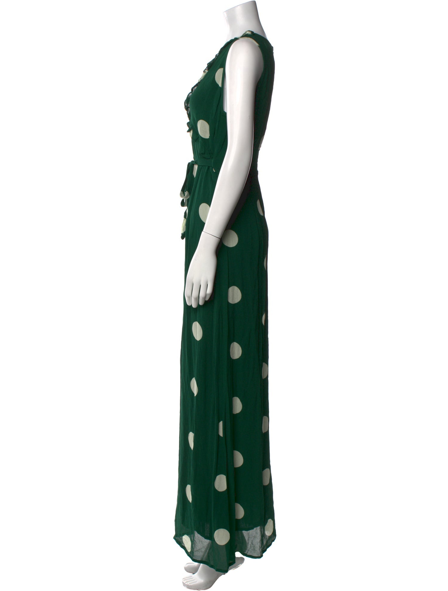 Faithfull The Brand Polka Dot Print Long Dress